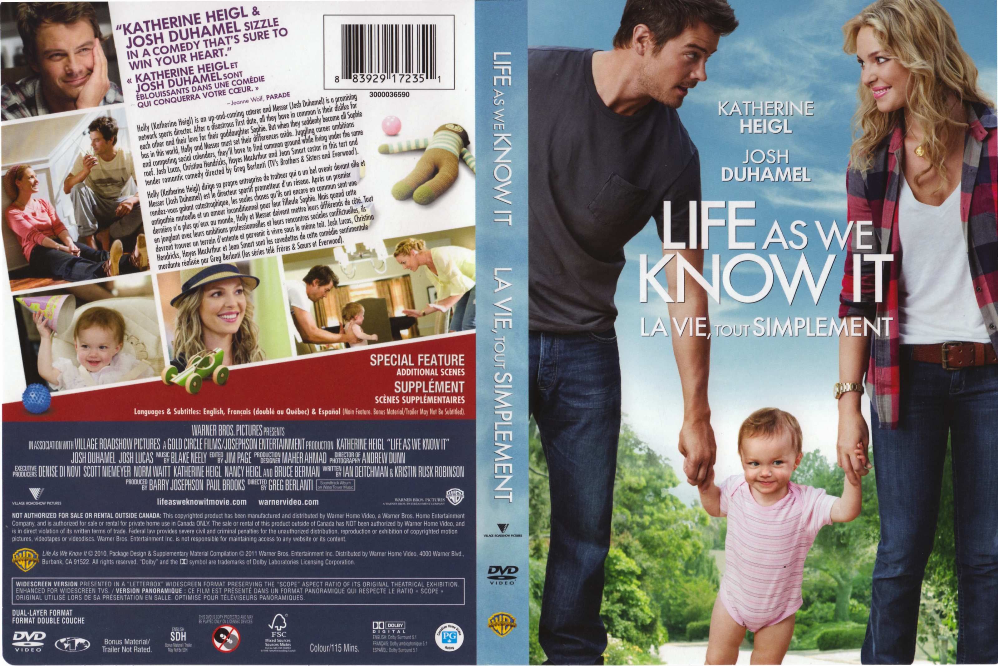 Jaquette DVD Life as we know it - La vie tout simplement (Canadienne)