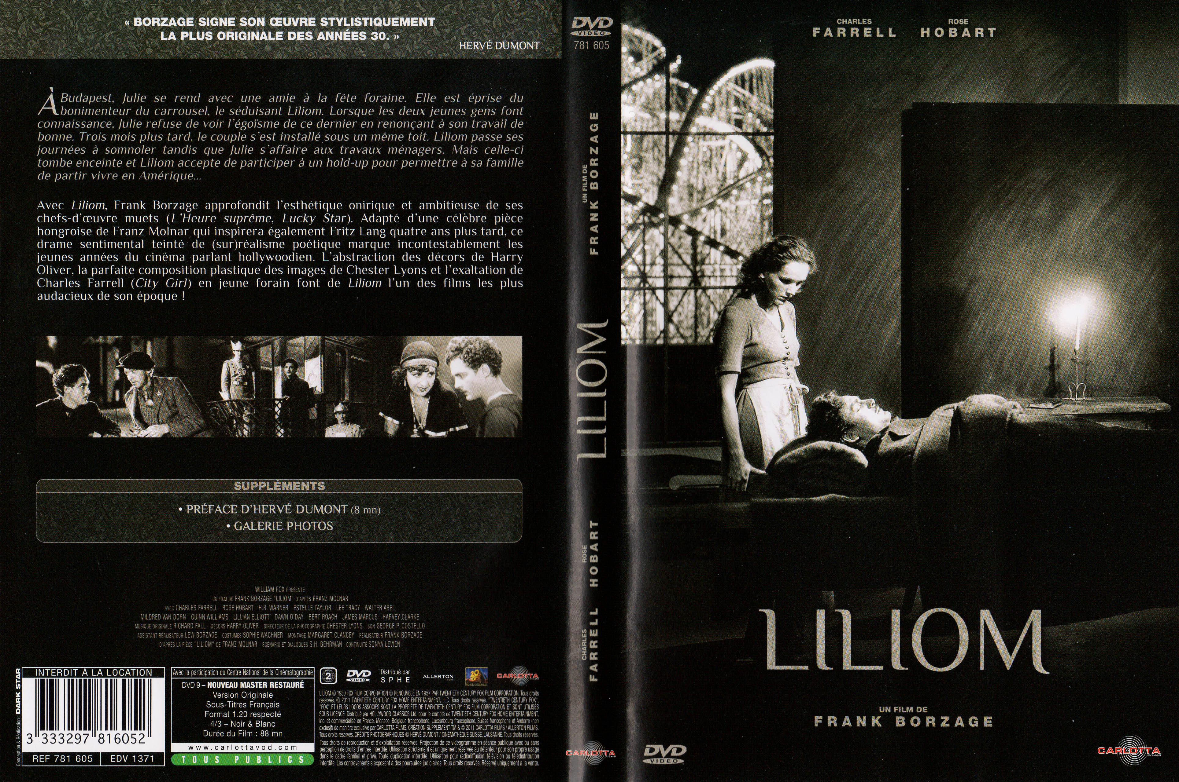 Jaquette DVD Liliom (1930)