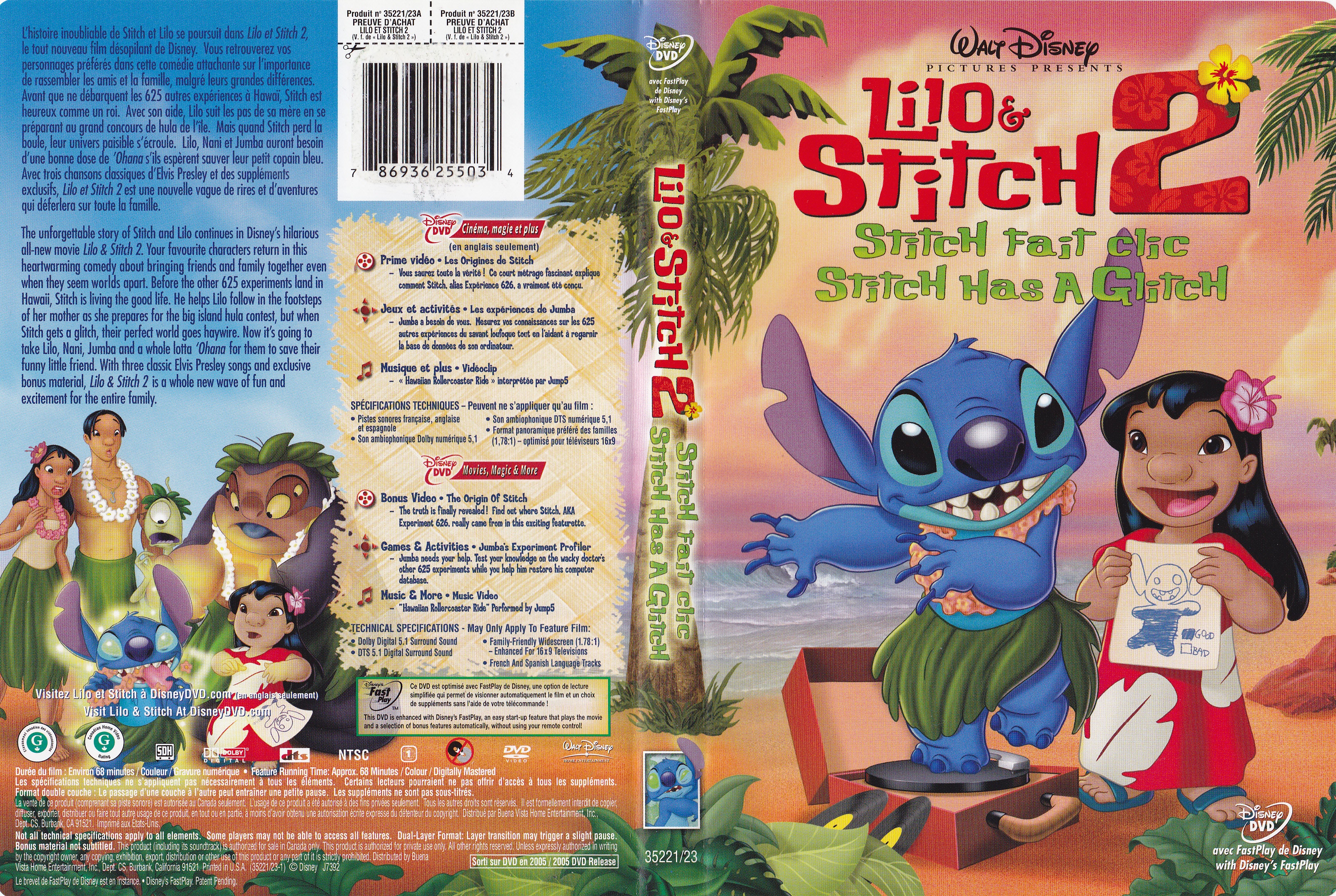 Jaquette DVD Lilo et Stitch 2 (Canadienne) .
