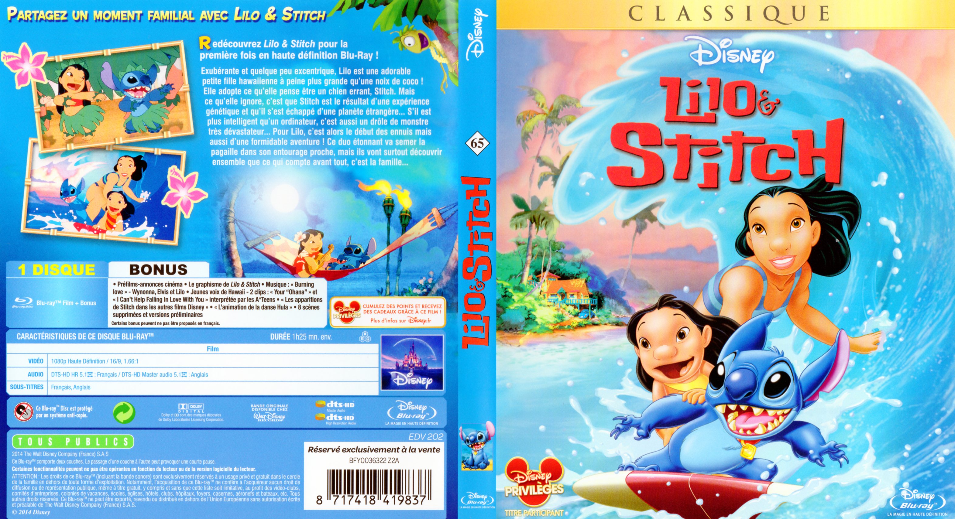 Jaquette DVD Lilo et Stitch (BLU-RAY)