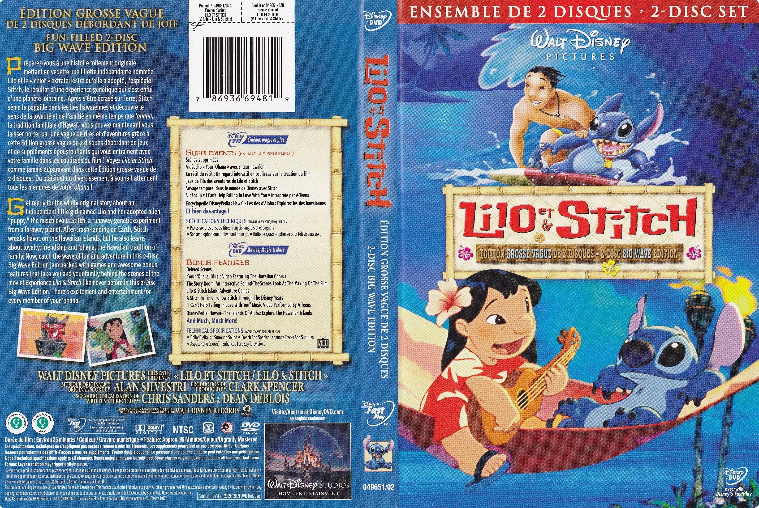 Jaquette DVD de Lilo et Stitch - SLIM - Cinéma Passion