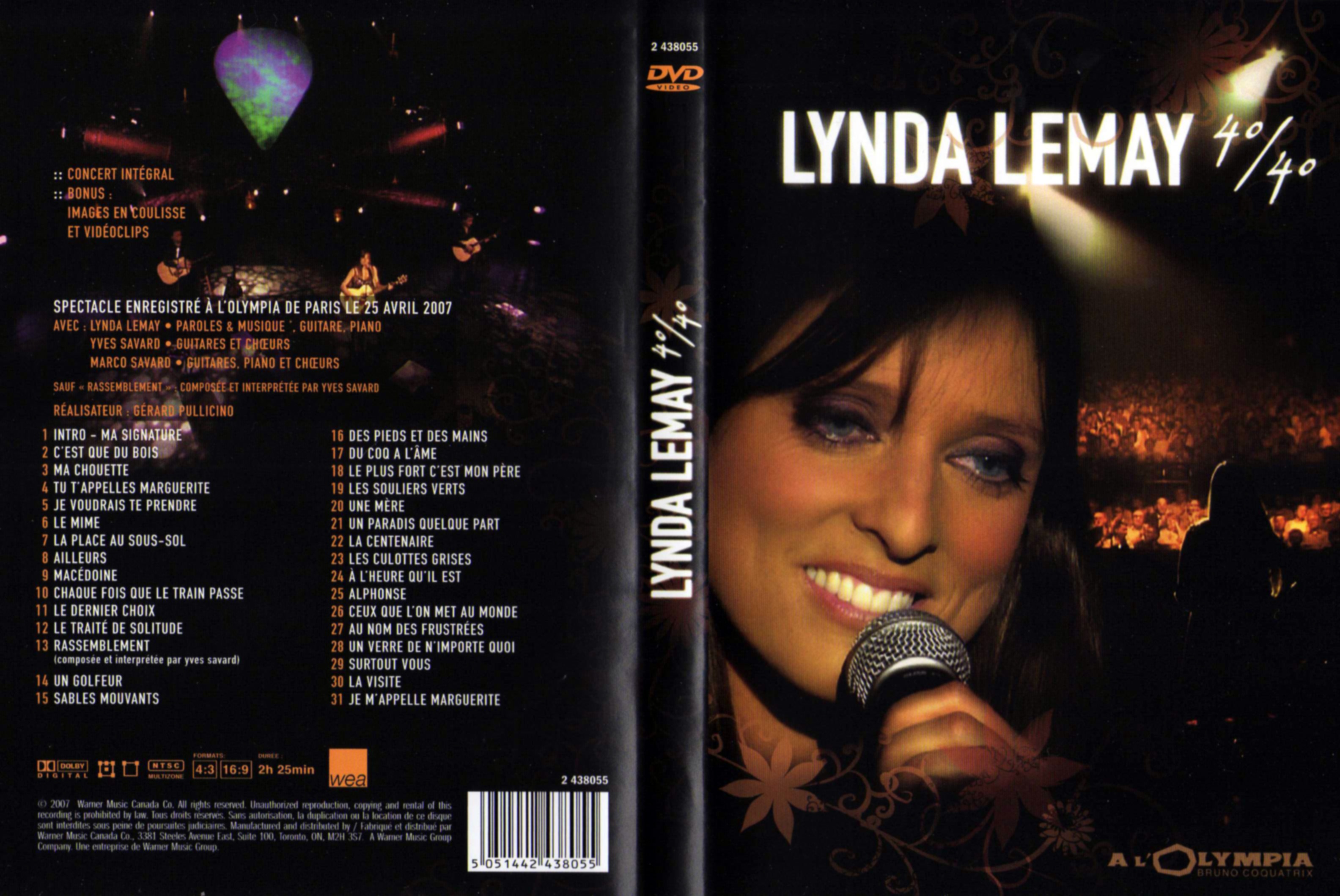 Jaquette DVD Linda Lemay 40-40