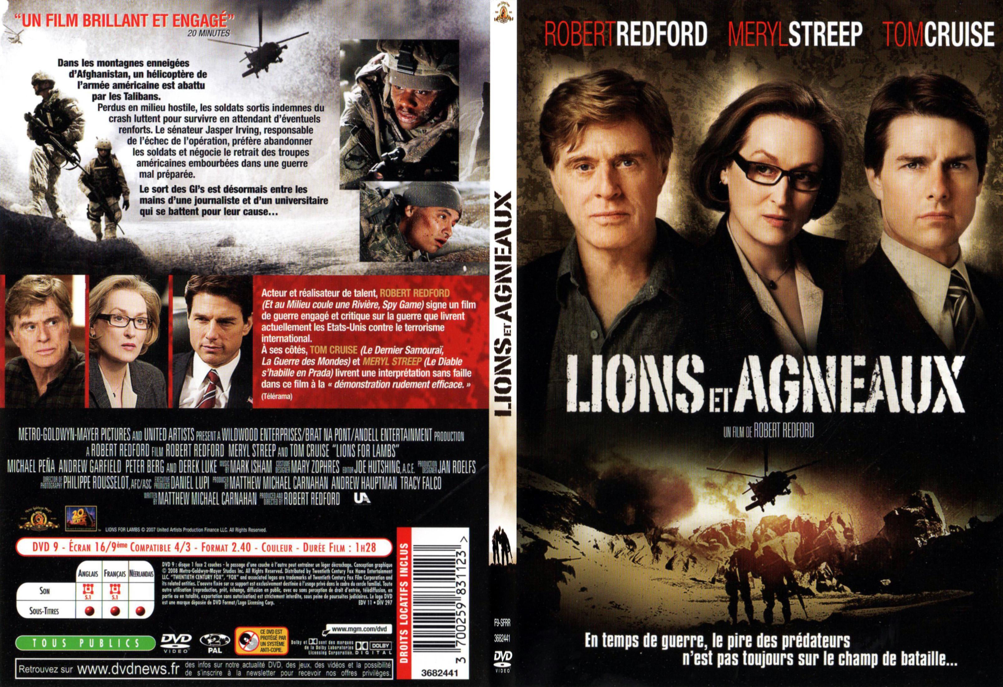 Jaquette DVD Lions et agneaux - SLIM