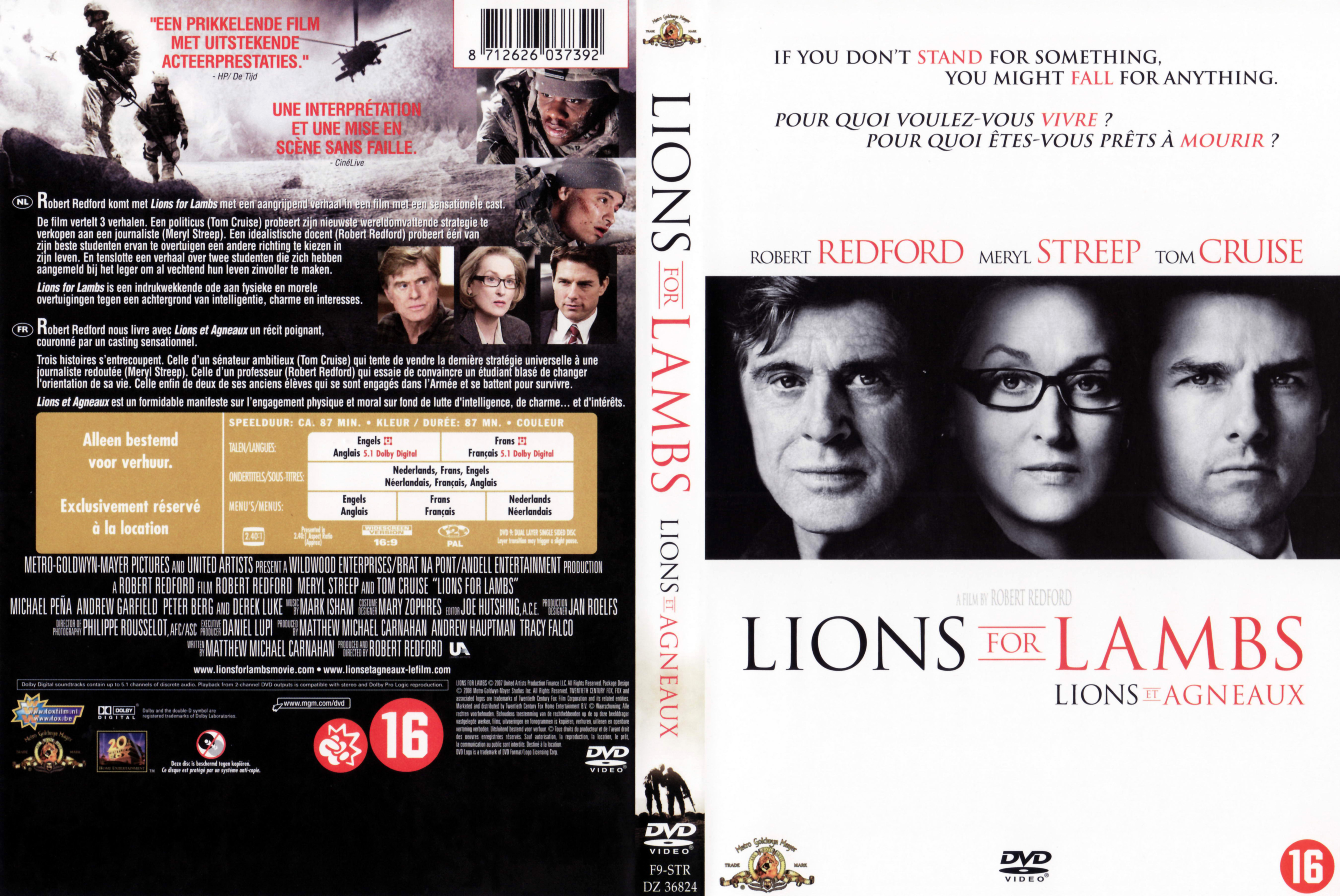Jaquette DVD Lions et agneaux v3
