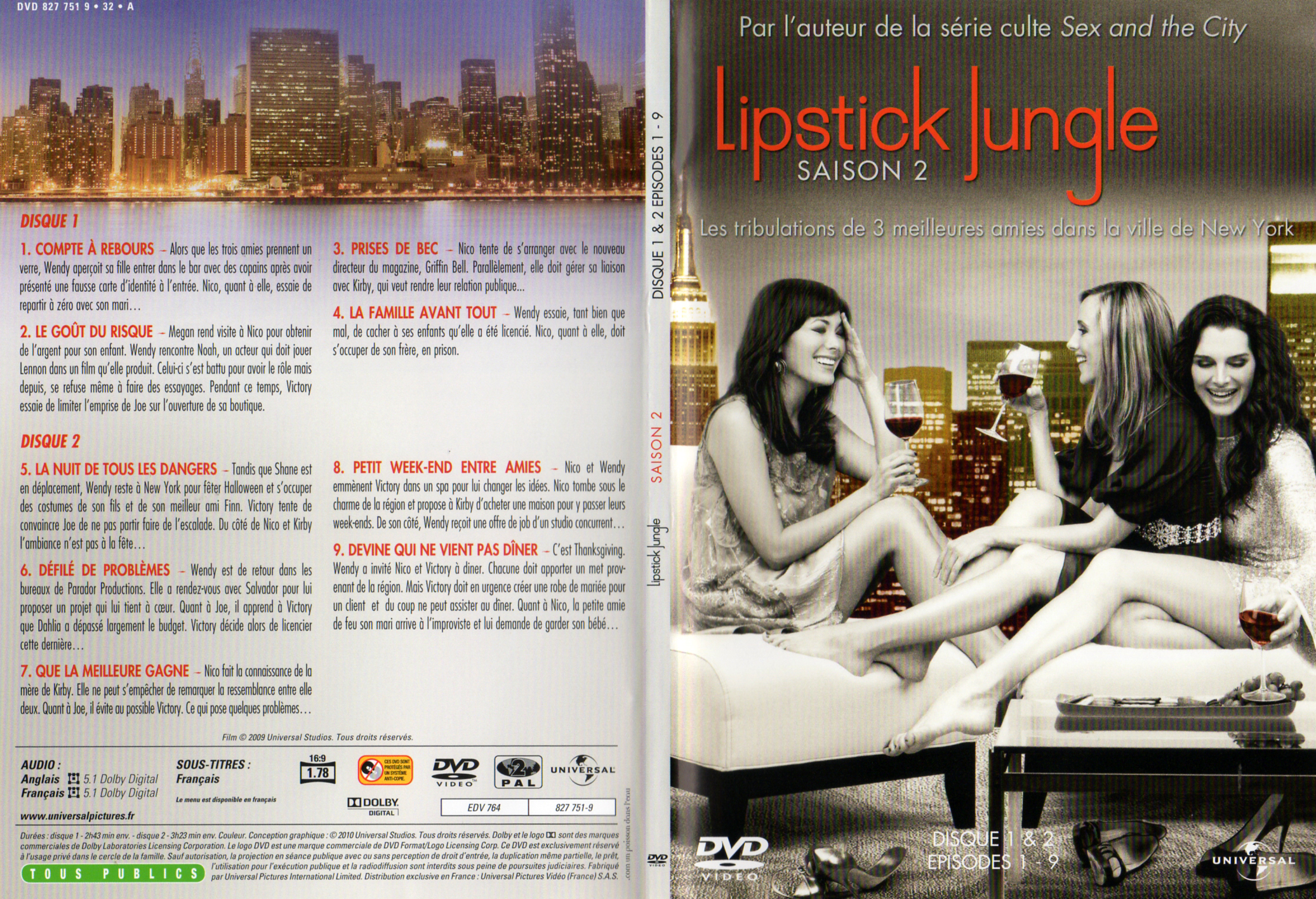 Jaquette DVD Lipstick jungle Saison 2 DVD 1