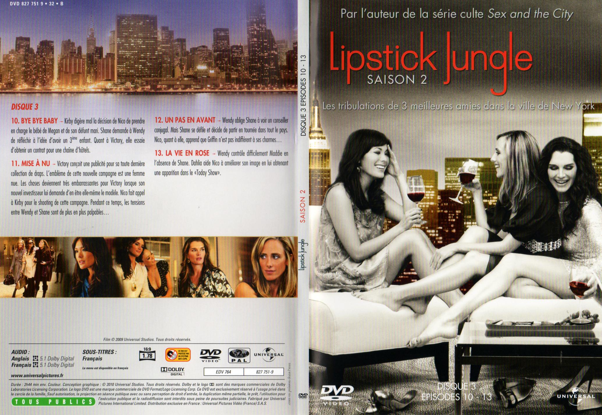 Jaquette DVD Lipstick jungle Saison 2 DVD 2