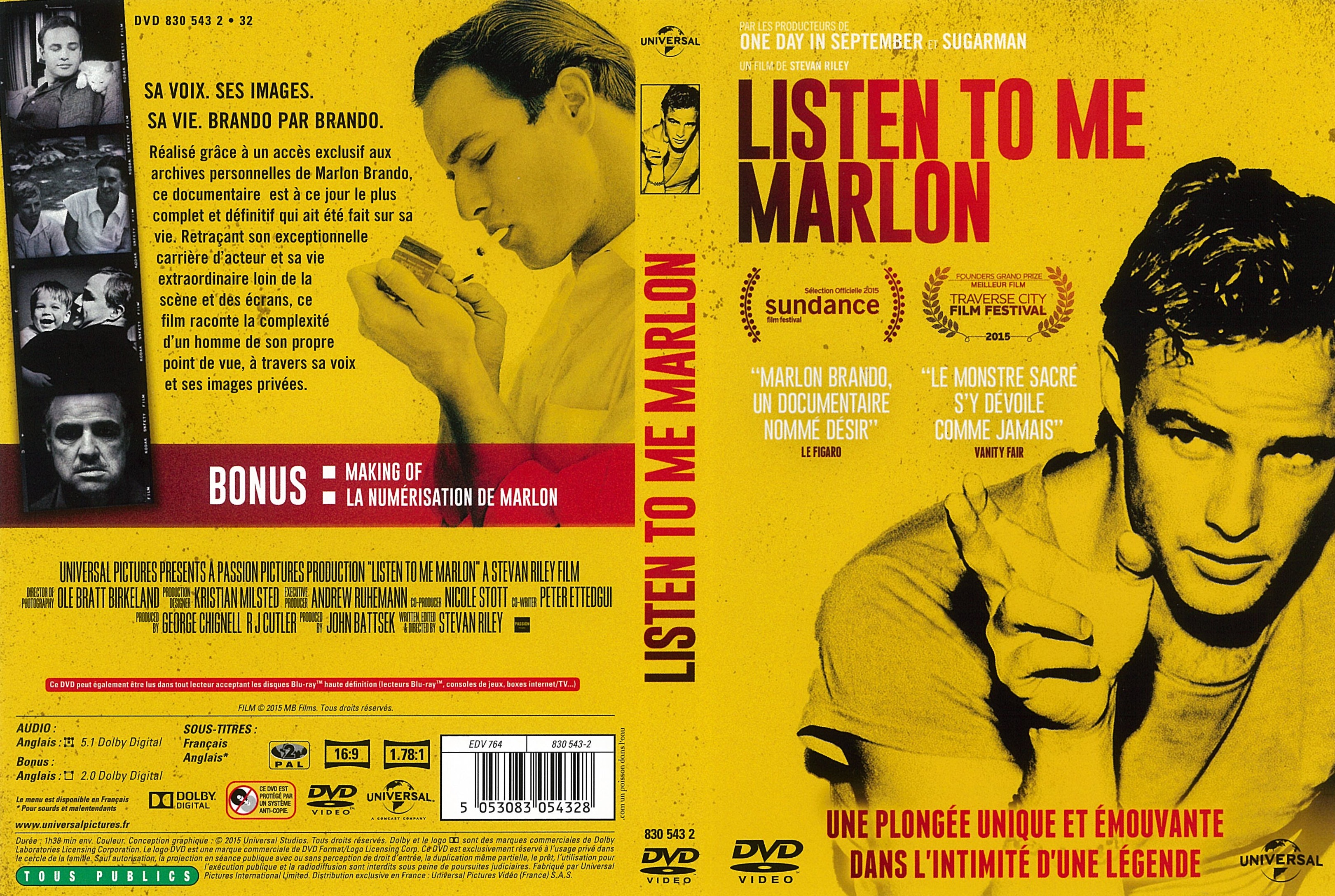 Jaquette DVD Listen to me Marlon