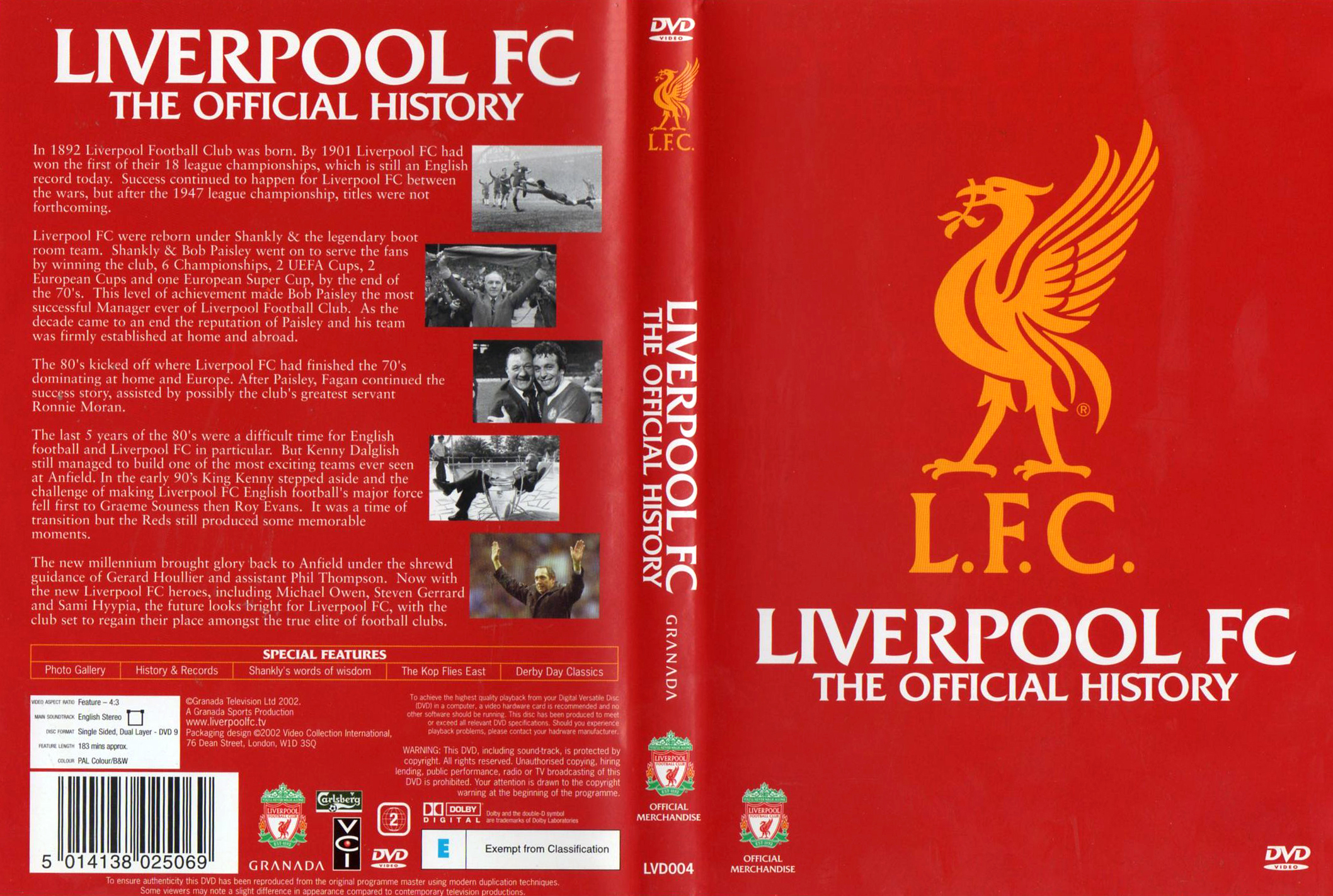Jaquette DVD Liverpool FC the official history