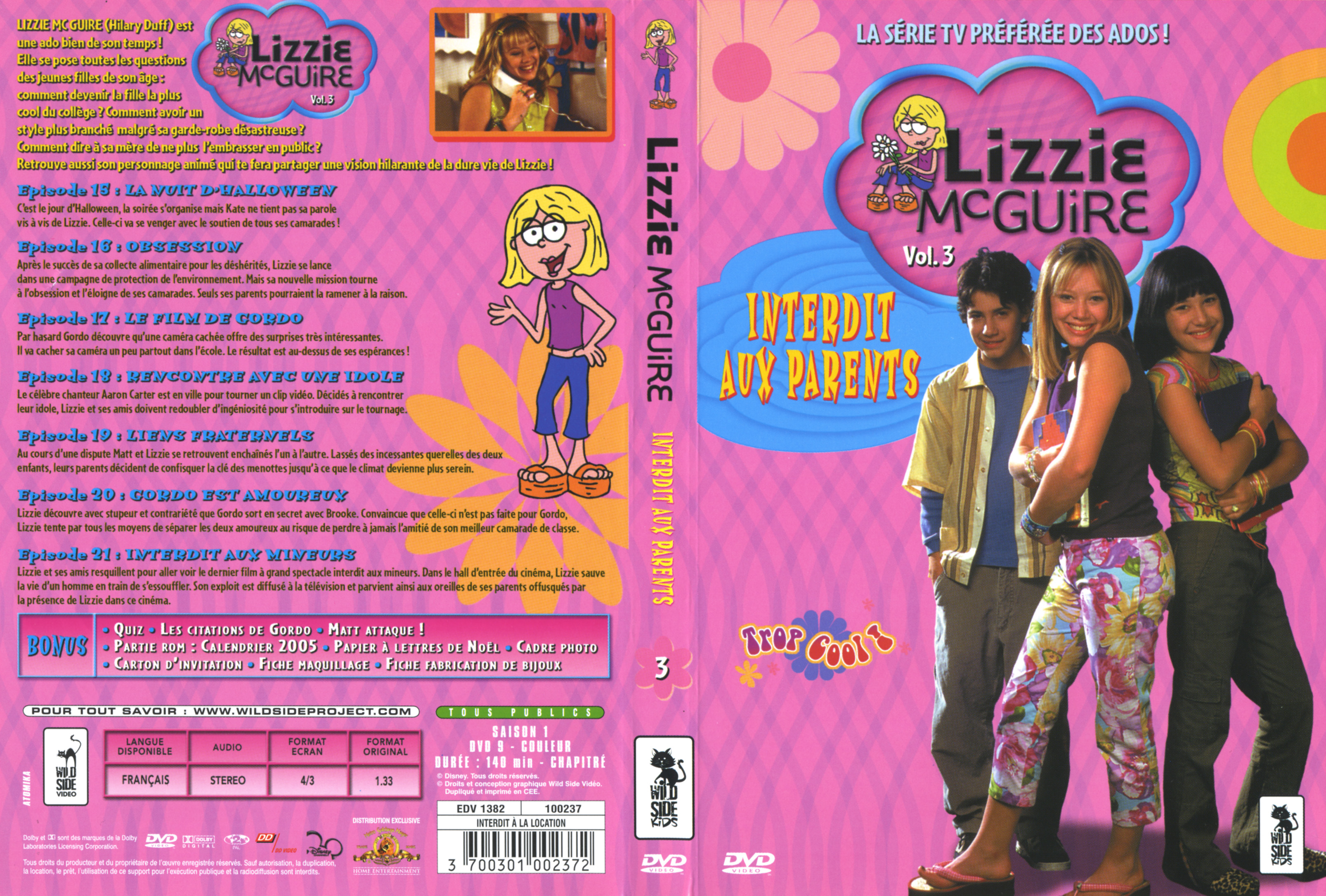 Jaquette DVD Lizzie McGuire vol 3