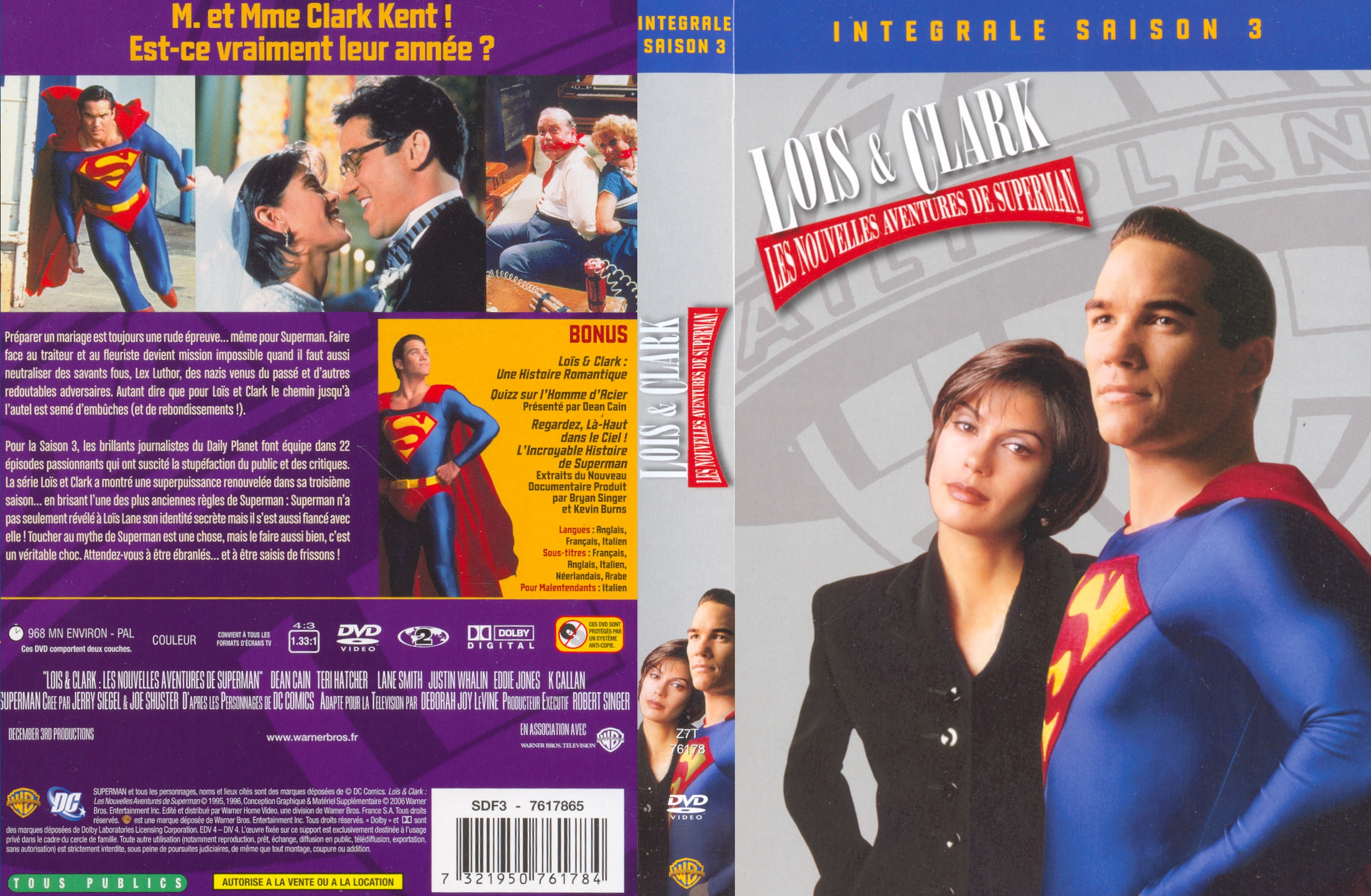 Jaquette DVD Lois et Clark Saison 3 COFFRET