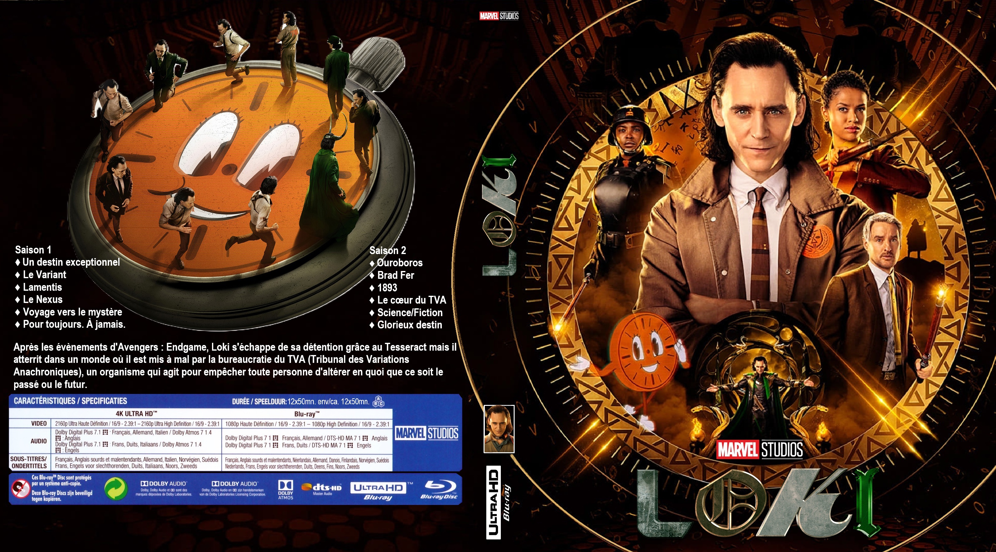 Jaquette DVD Loki Saison 1 4K custom (BLU-RAY)