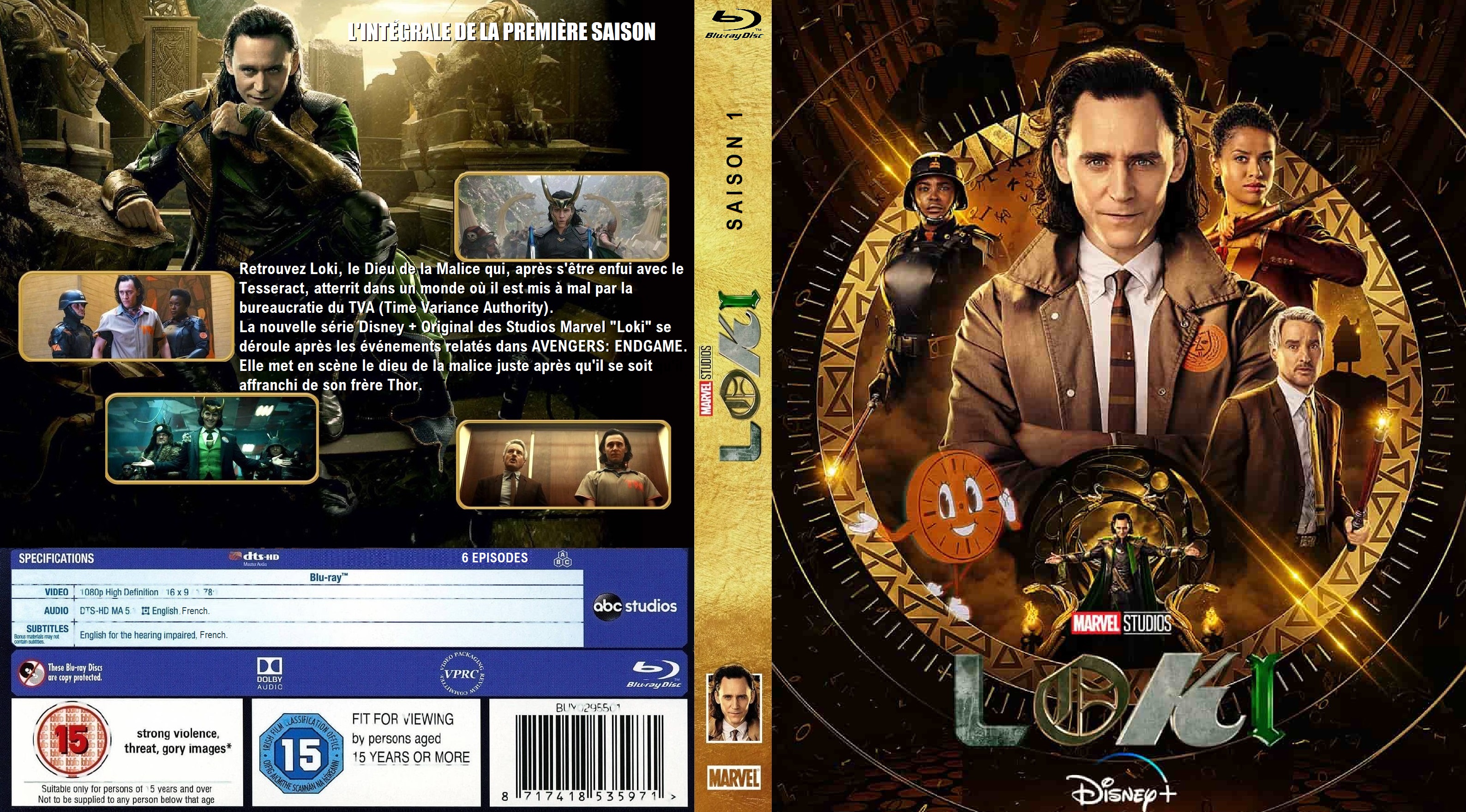 Jaquette DVD Loki Saison 1 custom (BLU-RAY)