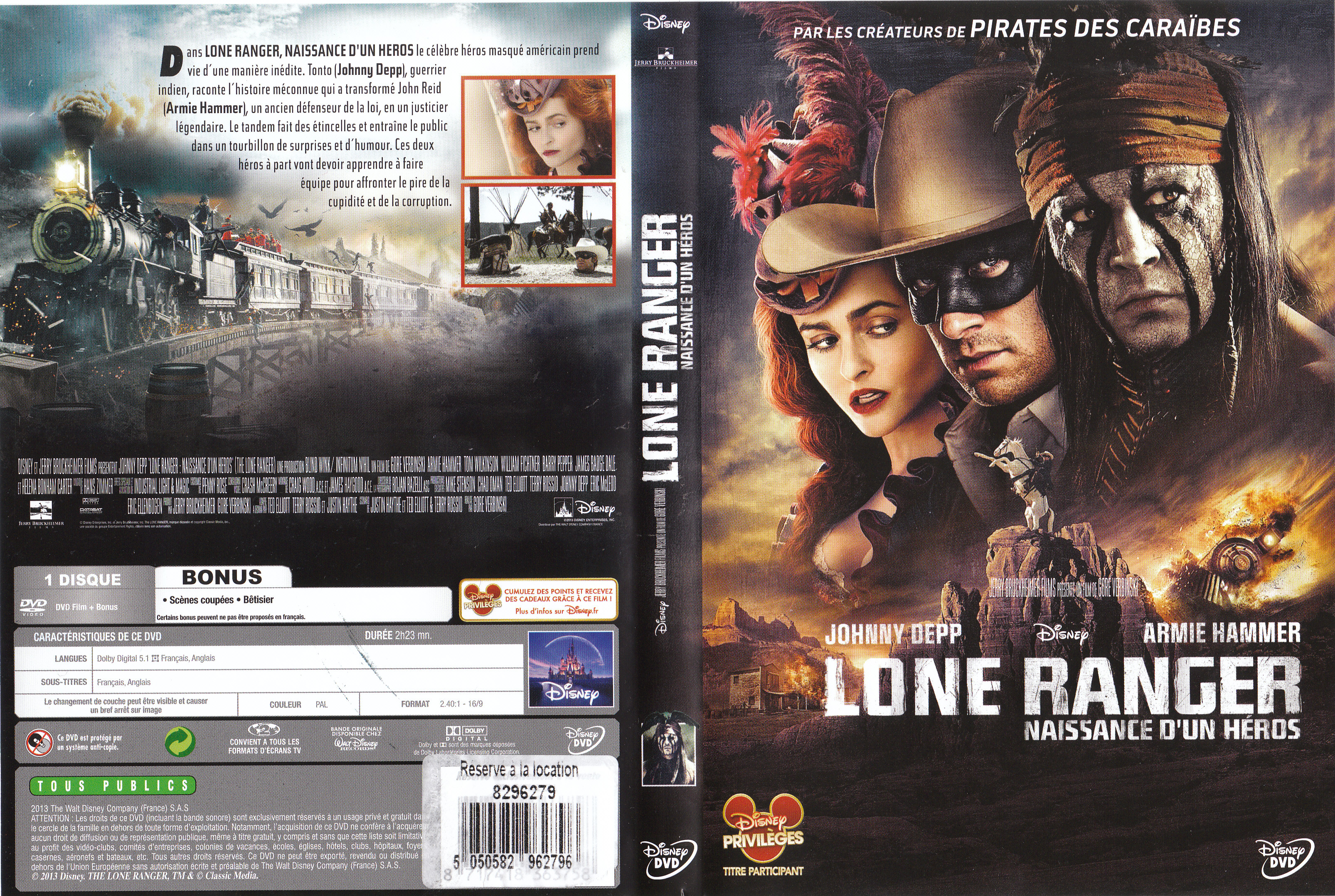 Jaquette DVD Lone Ranger, Naissance d