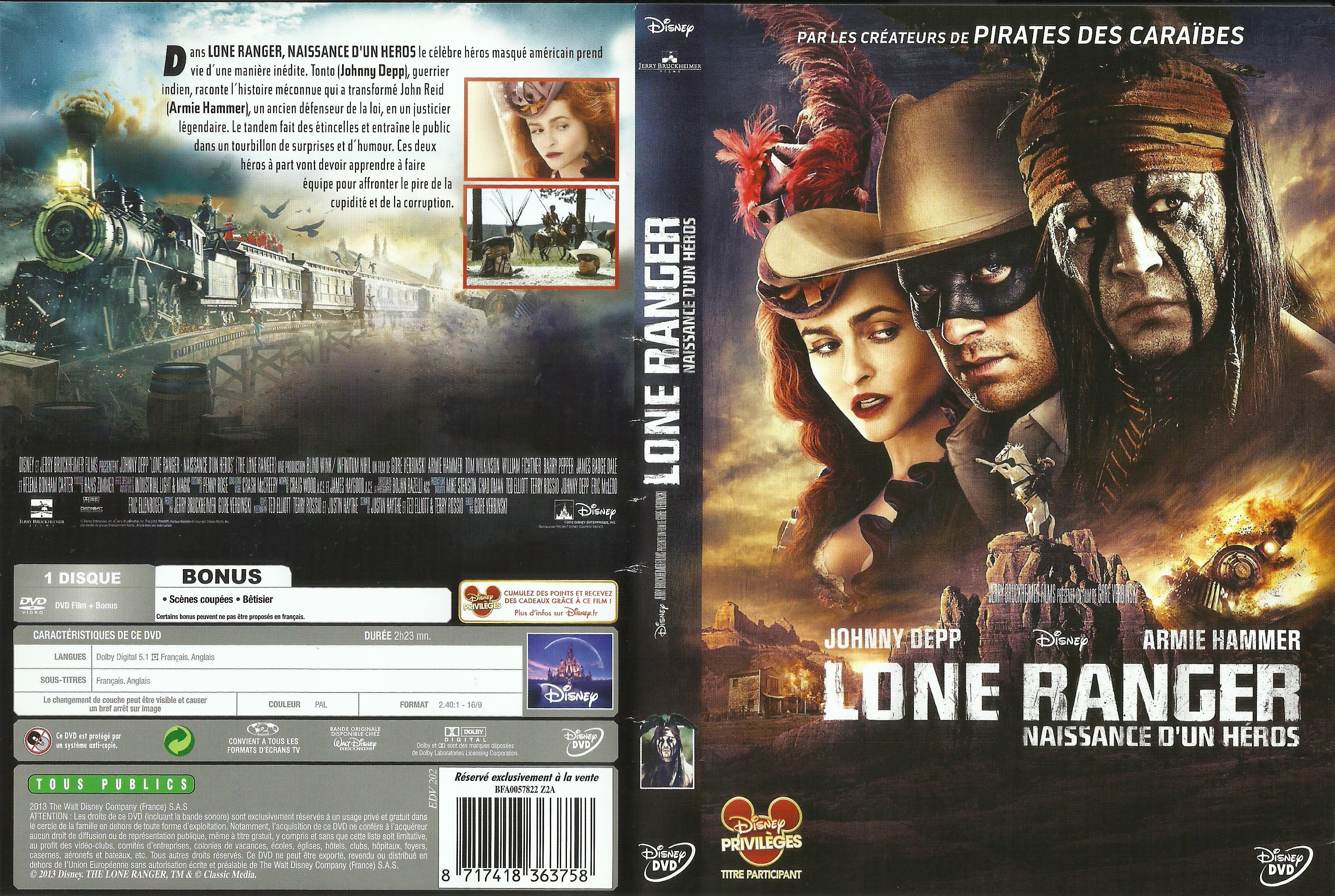 Jaquette DVD Lone Ranger, Naissance d