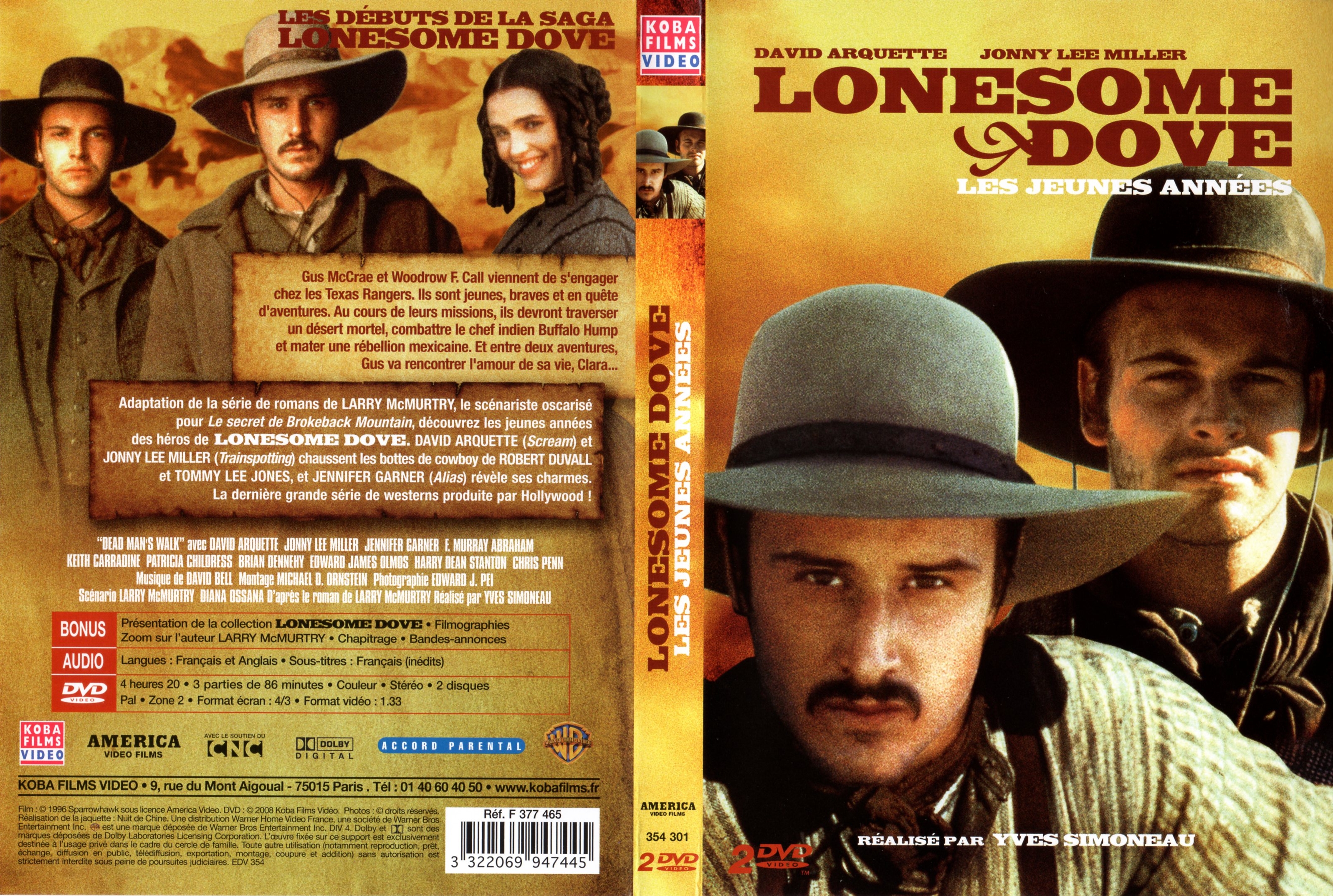 Jaquette DVD Lonesome dove les jeunes annes