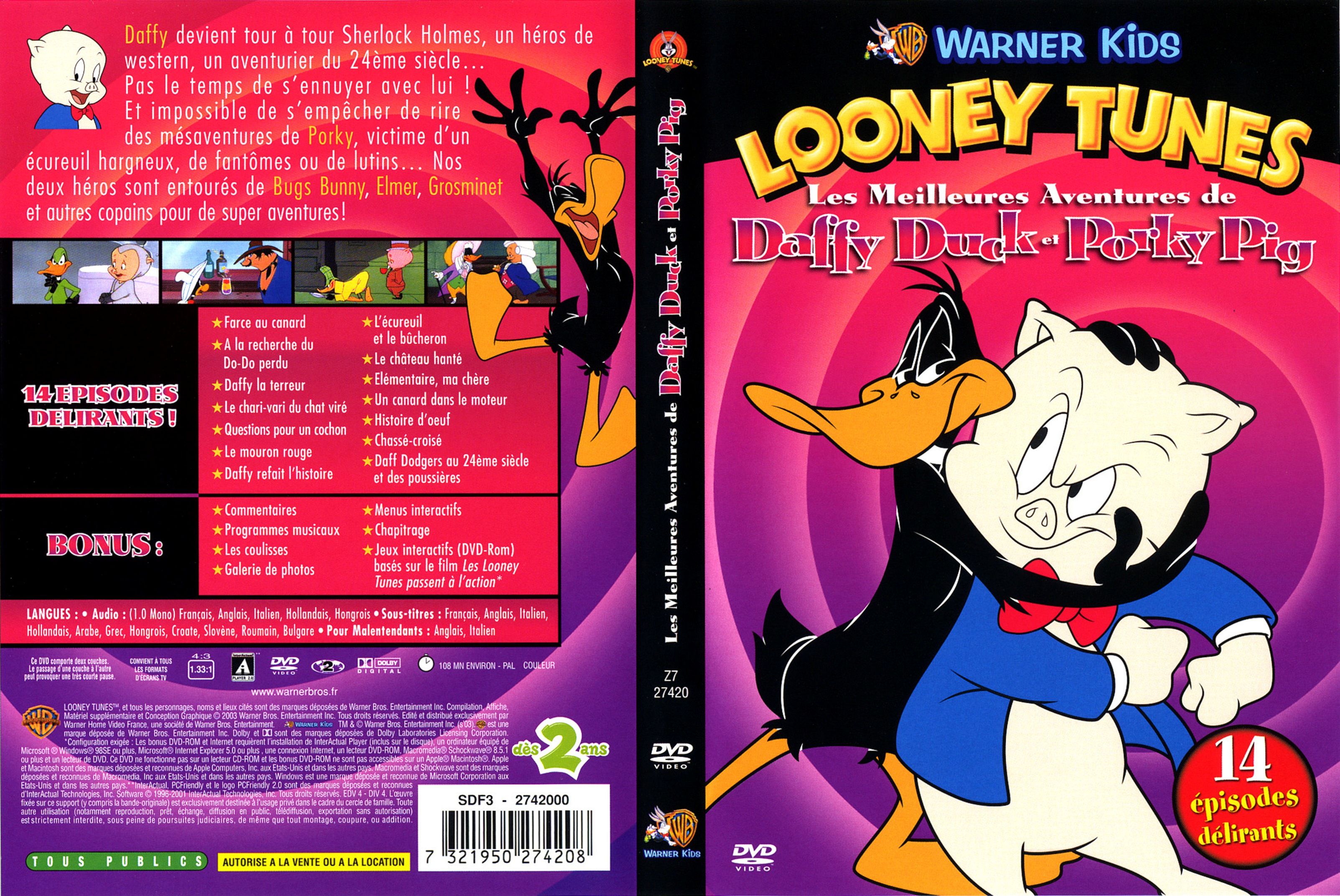 Jaquette DVD Lonney tunes les meilleures aventures de Daffy Duck et Porky