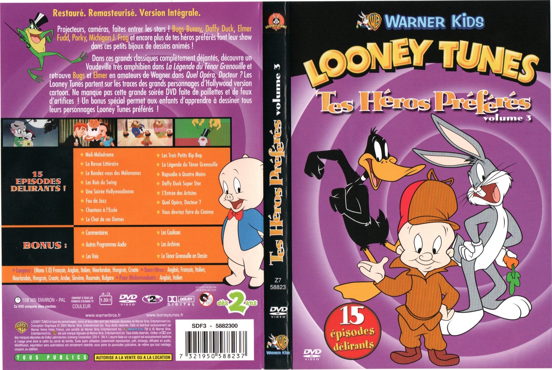 Jaquette DVD Looney Tunes Collection Tes heros preferes Volume 3