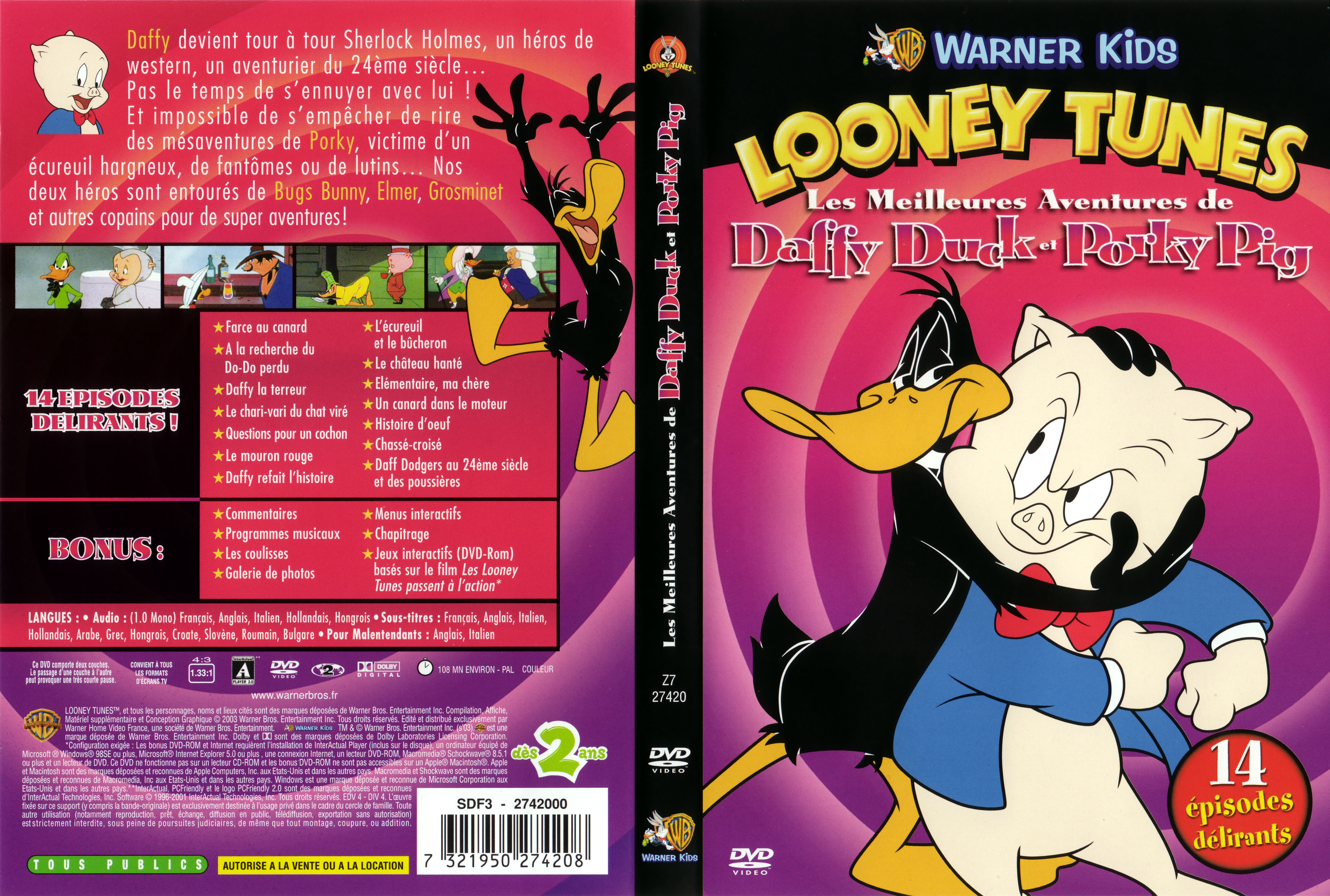 Jaquette DVD Looney Tunes - Daffy Duck et Porky Pig