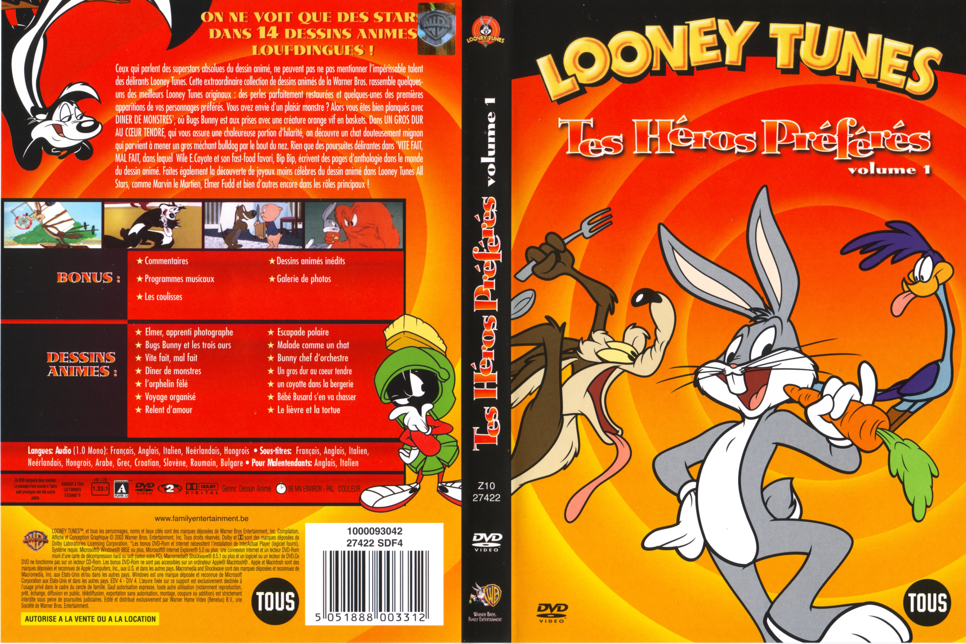 Jaquette DVD Looney Tunes - Tes heros preferes vol 1