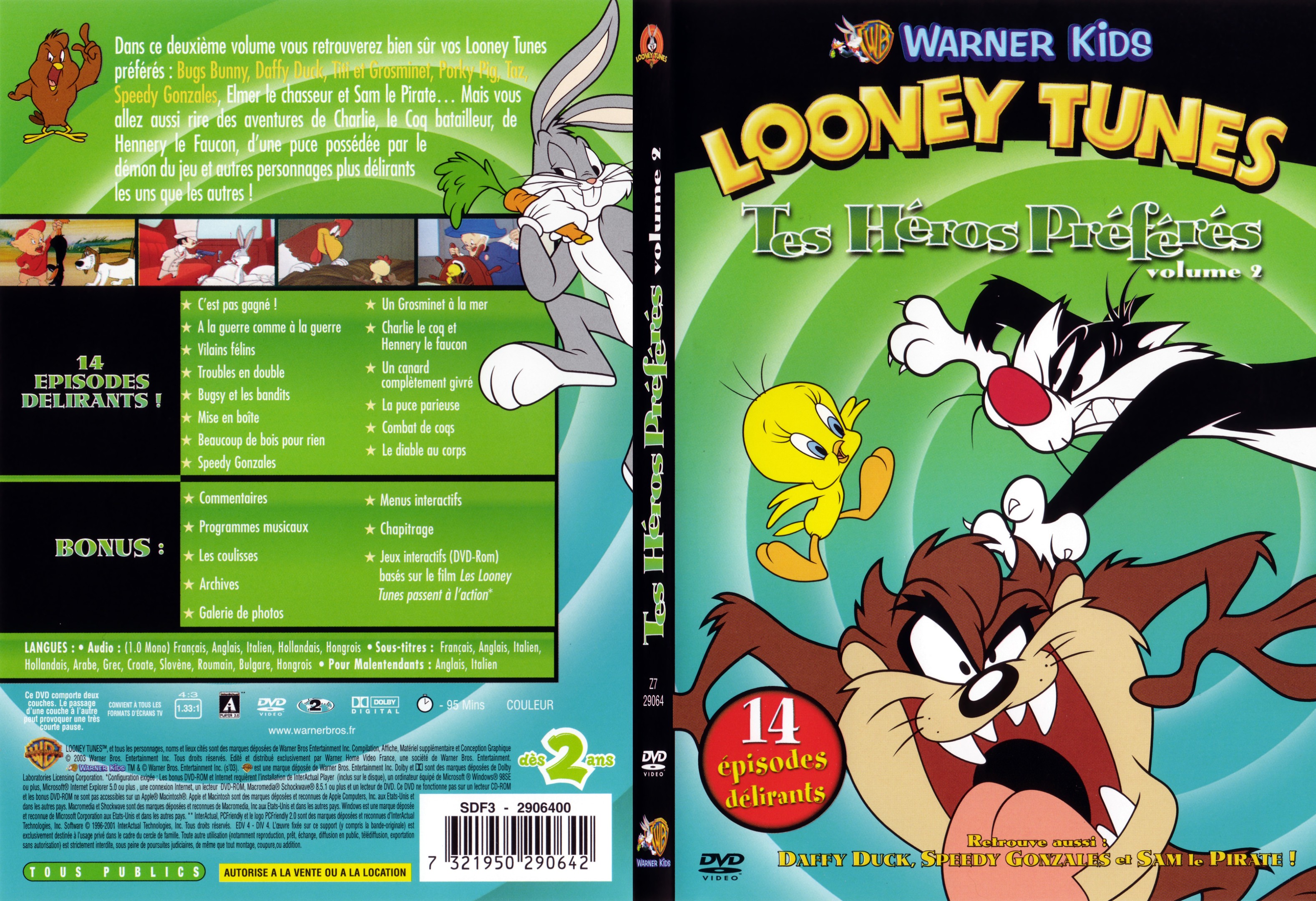 Jaquette DVD Looney tunes - Tes hros prfrs vol 2 - SLIM