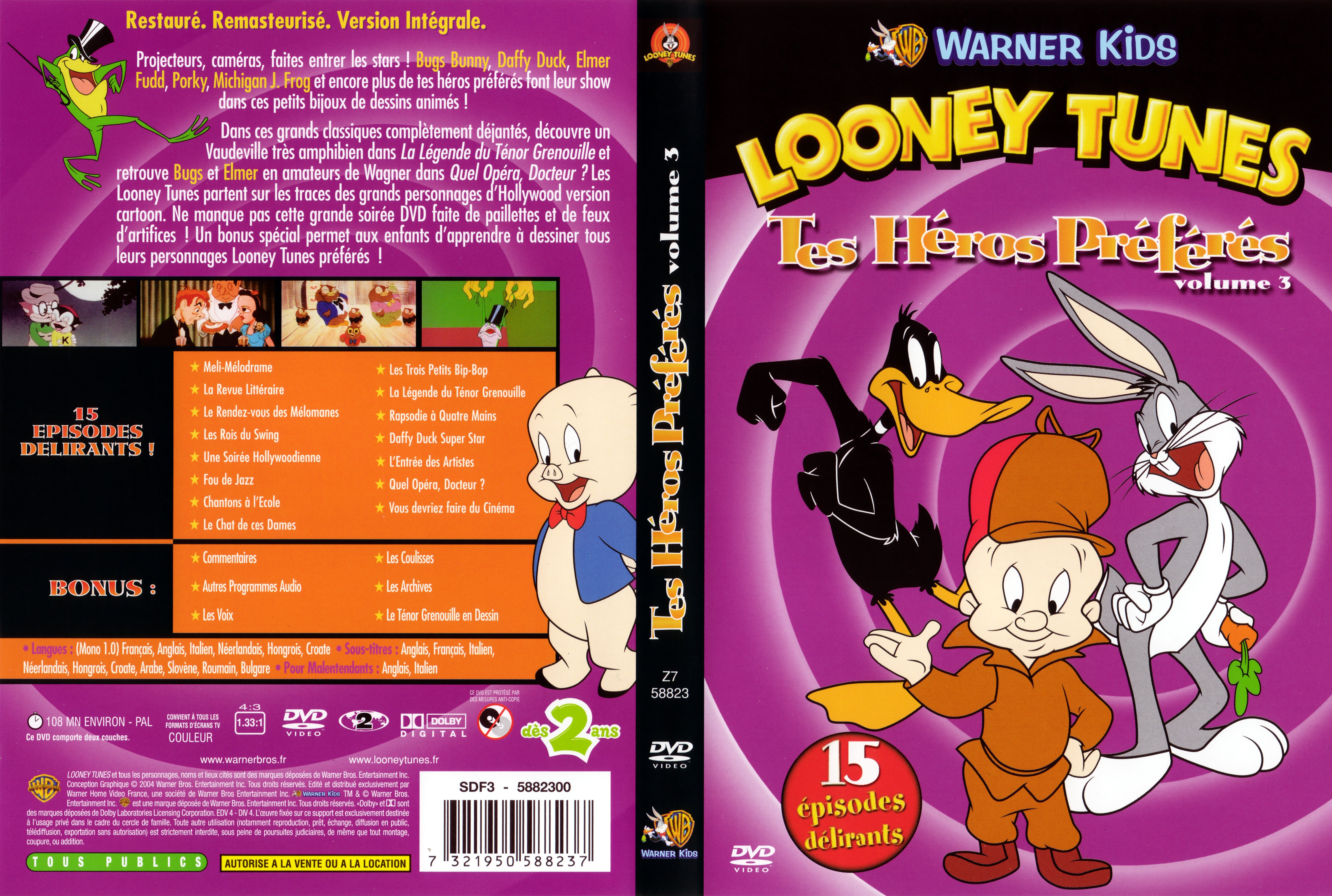 Jaquette DVD Looney tunes - Tes hros prfrs vol 3