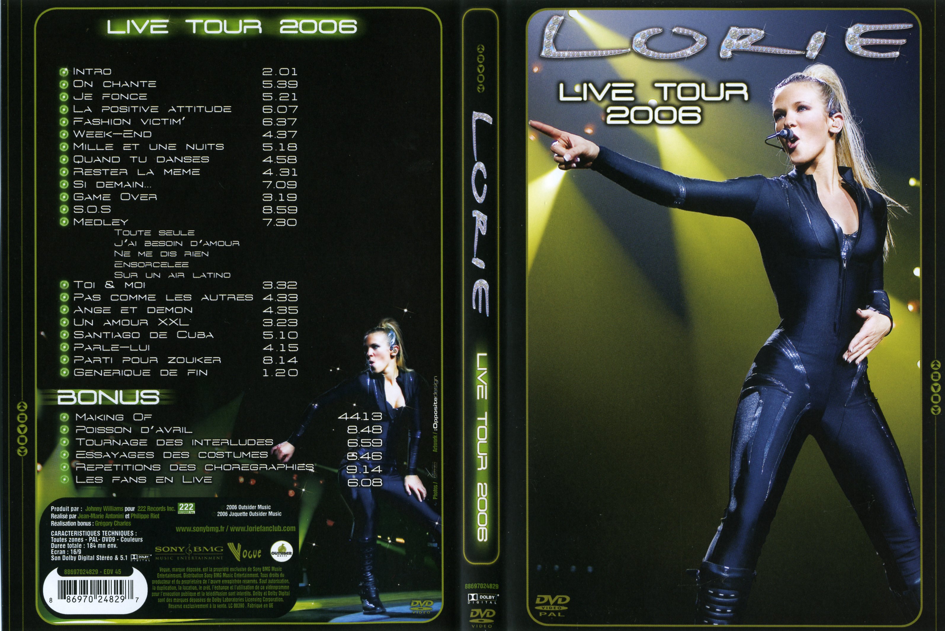 Jaquette DVD Lorie Live tour 2006