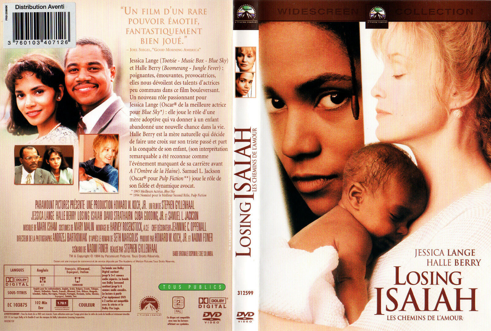 Jaquette DVD Losing Isaiah - les chemins de l