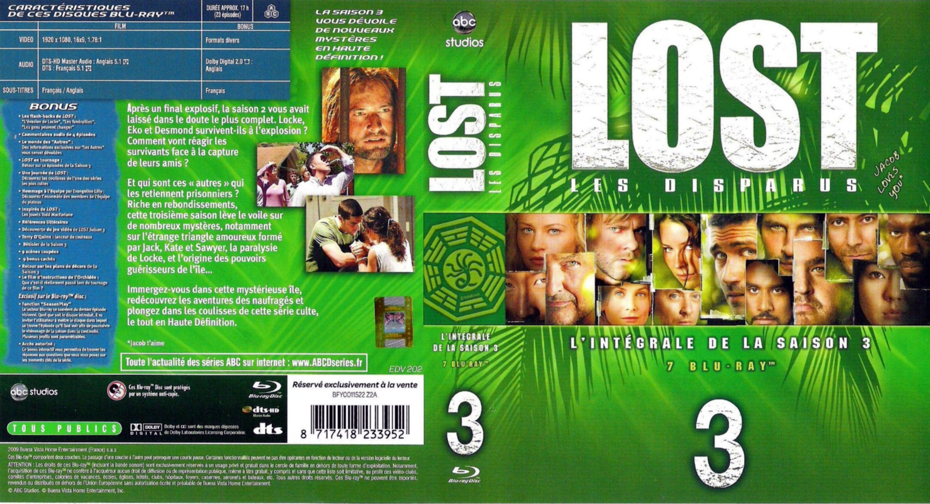 Jaquette DVD Lost Saison 3 COFFRET (BLU-RAY)