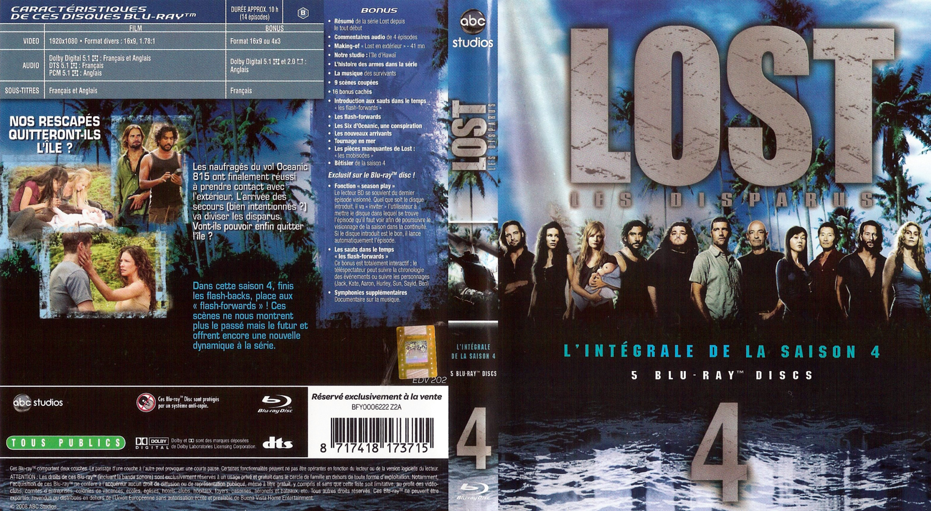 Jaquette DVD Lost Saison 4 COFFRET (BLU-RAY)