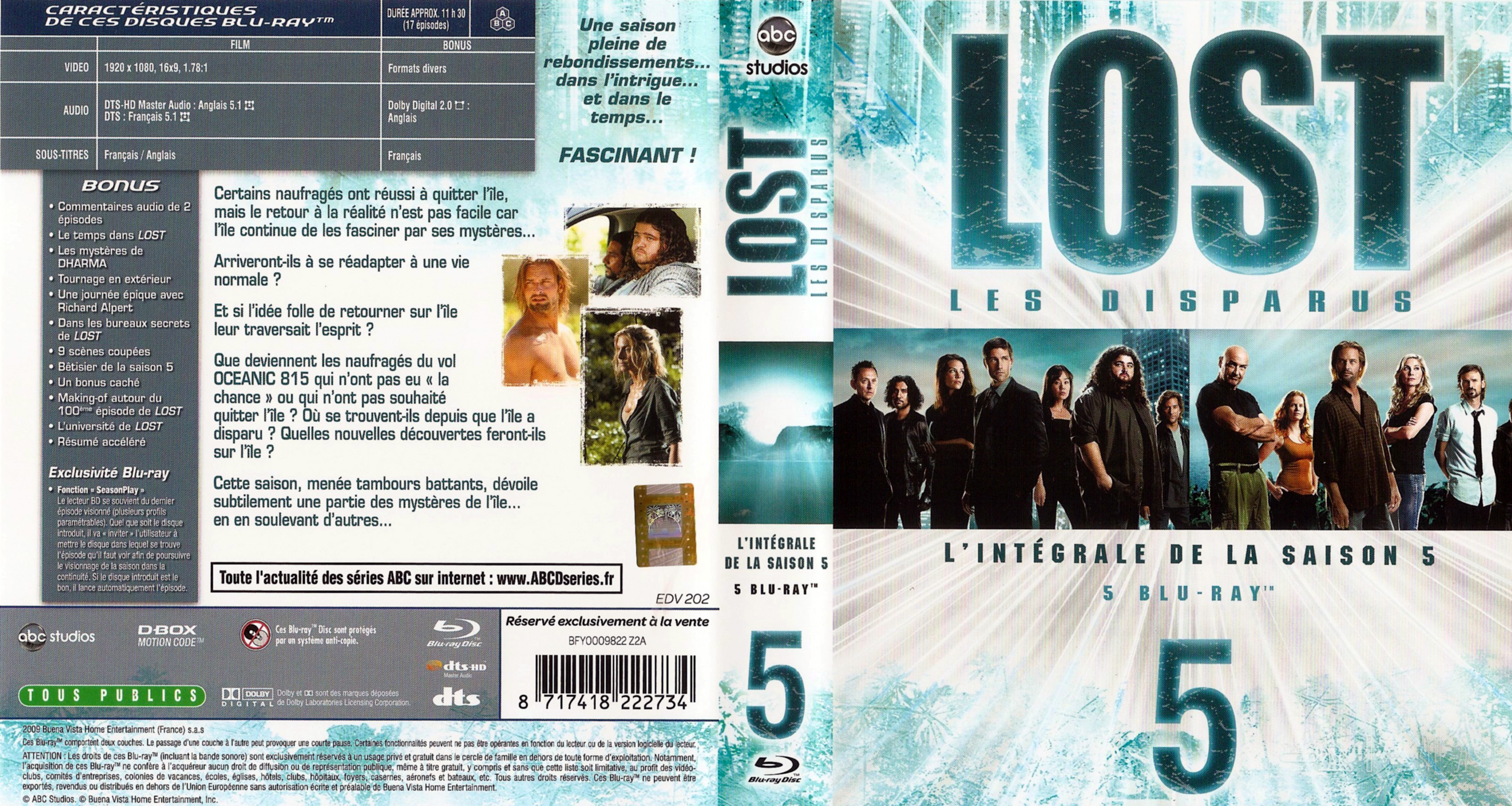 Jaquette DVD Lost Saison 5 COFFRET (BLU-RAY)