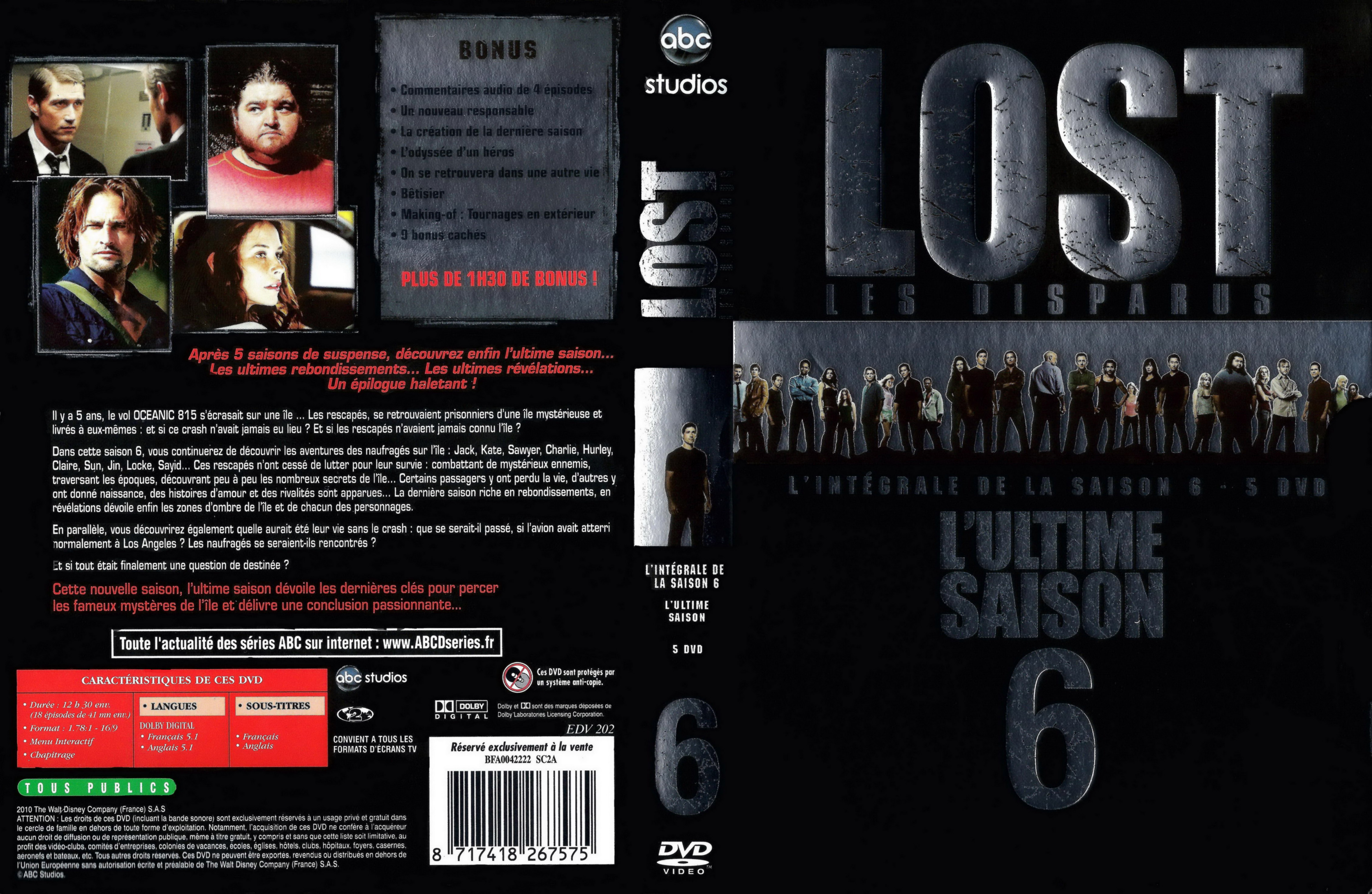 Jaquette DVD Lost Saison 6 COFFRET