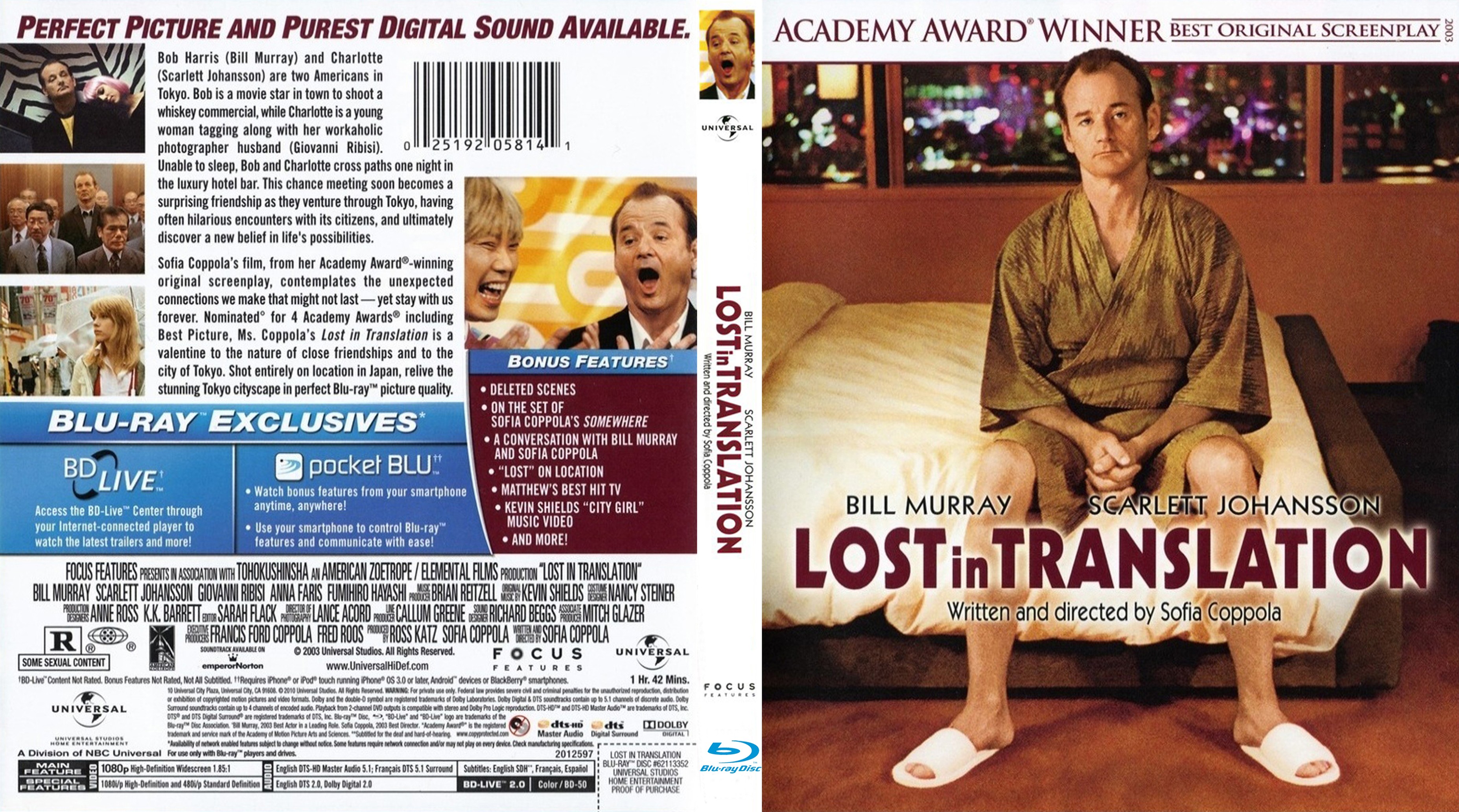 Jaquette DVD Lost in Translation Zone 1 (BLU-RAY)