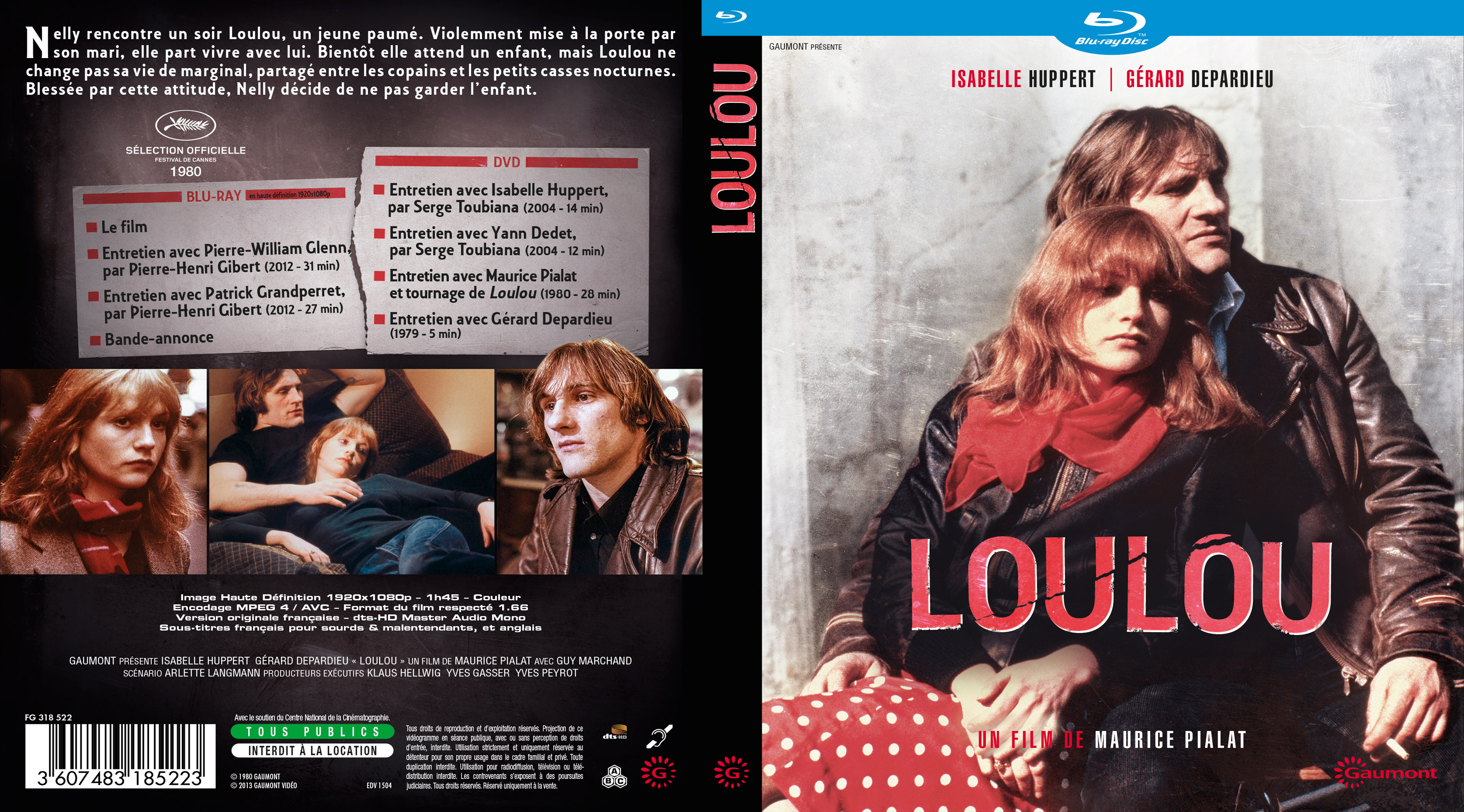 Jaquette DVD Loulou (1980) custom (BLU-RAY)