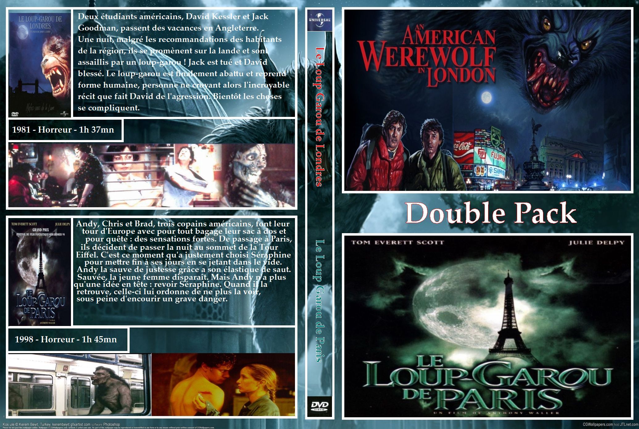 Jaquette DVD Loup-Garou de Londres & de Paris Custom 