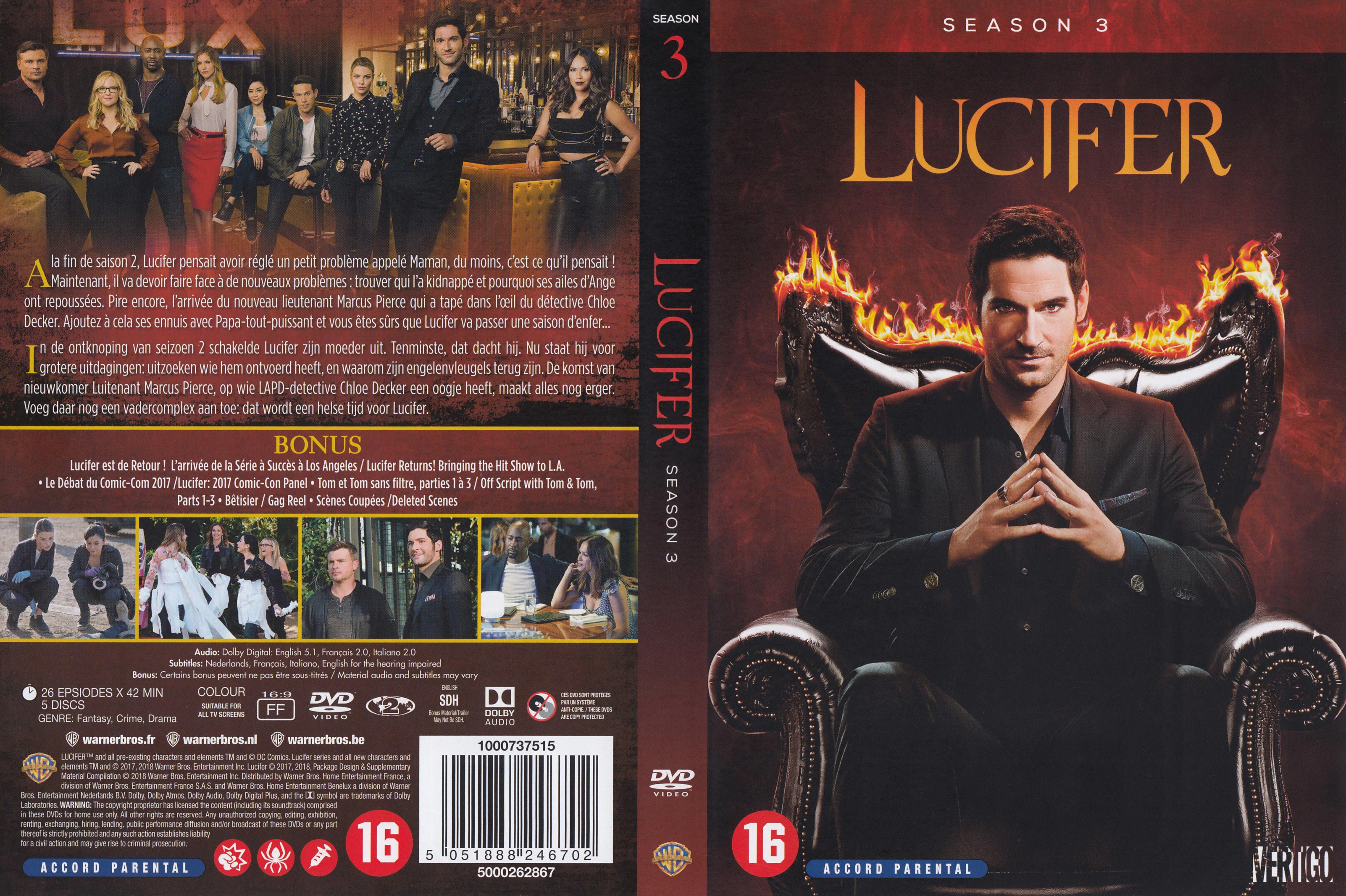 Jaquette DVD Lucifer Saison 3