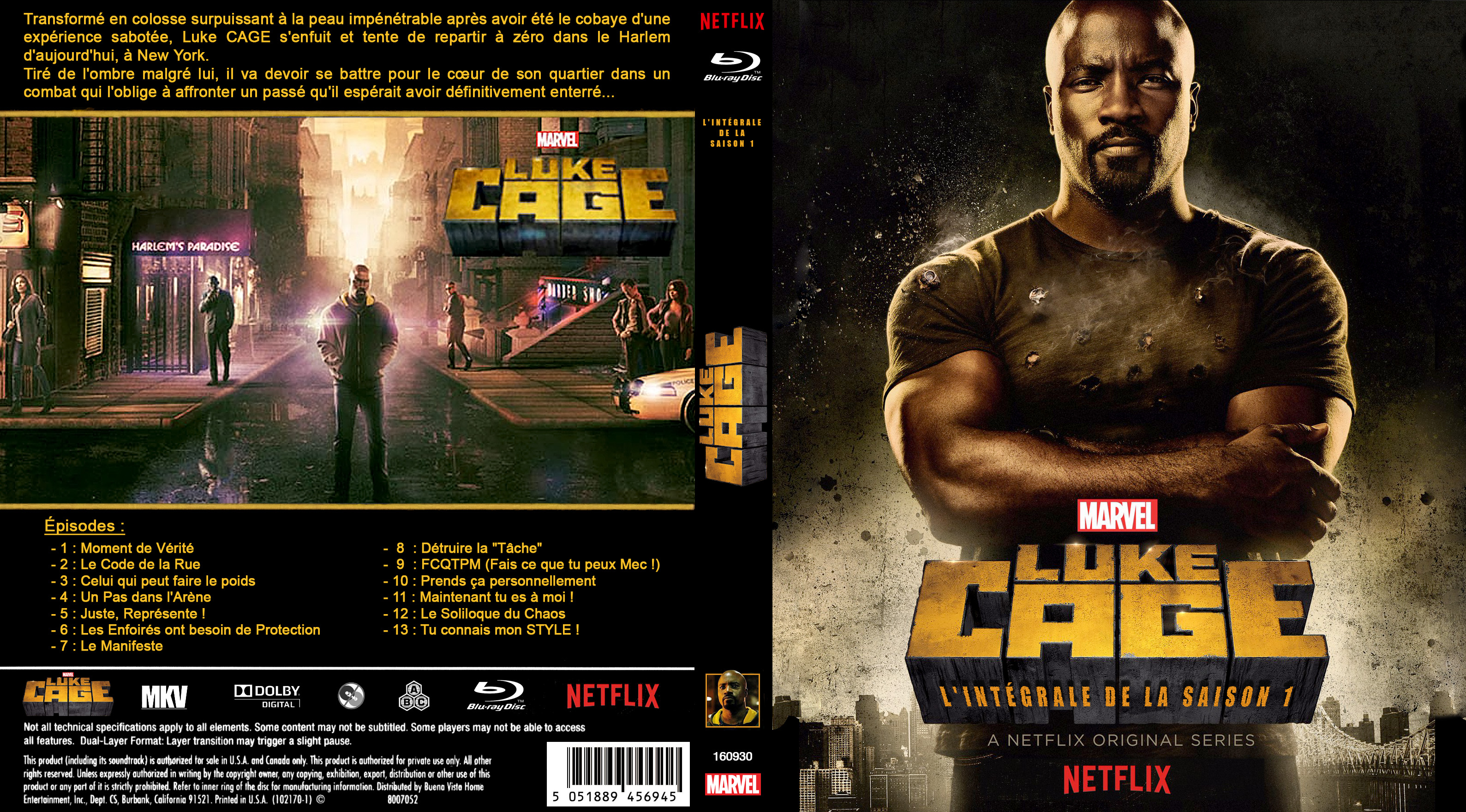 Jaquette DVD Luke Cage saison 1 custom (BLU-RAY)