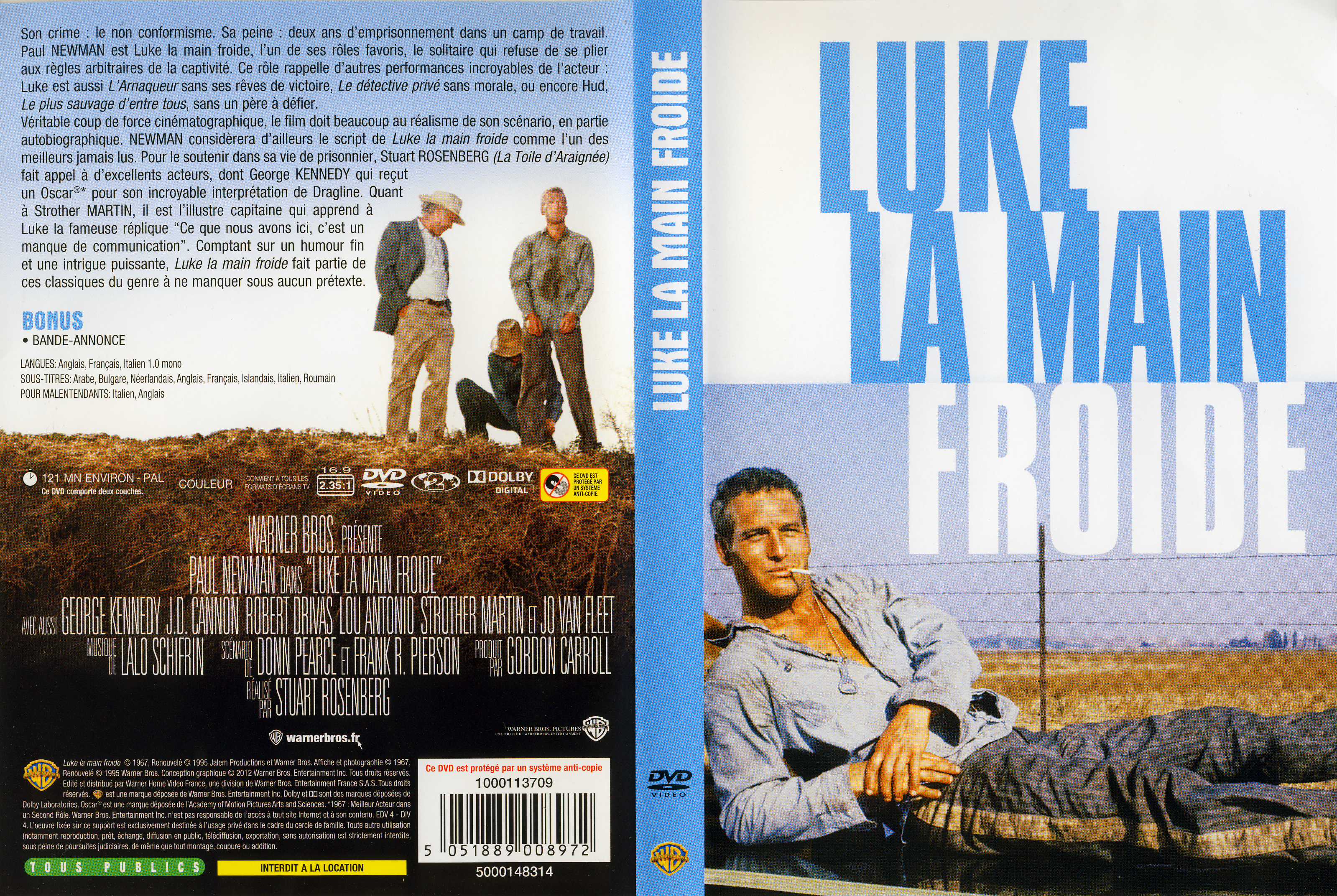 Jaquette DVD Luke la main froide v2