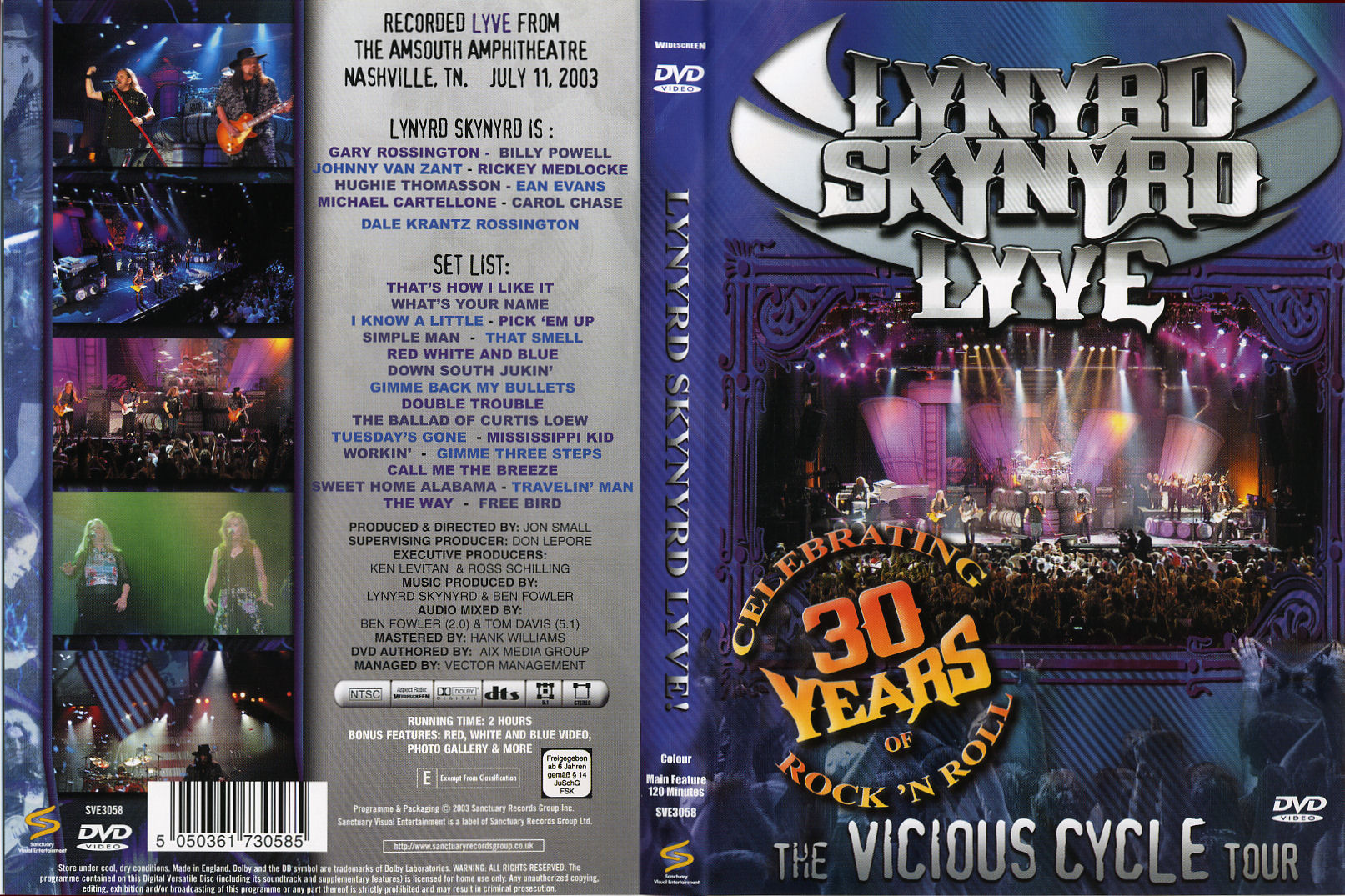 Jaquette DVD Lynyrd Skynyrd - The vicious cycle tour