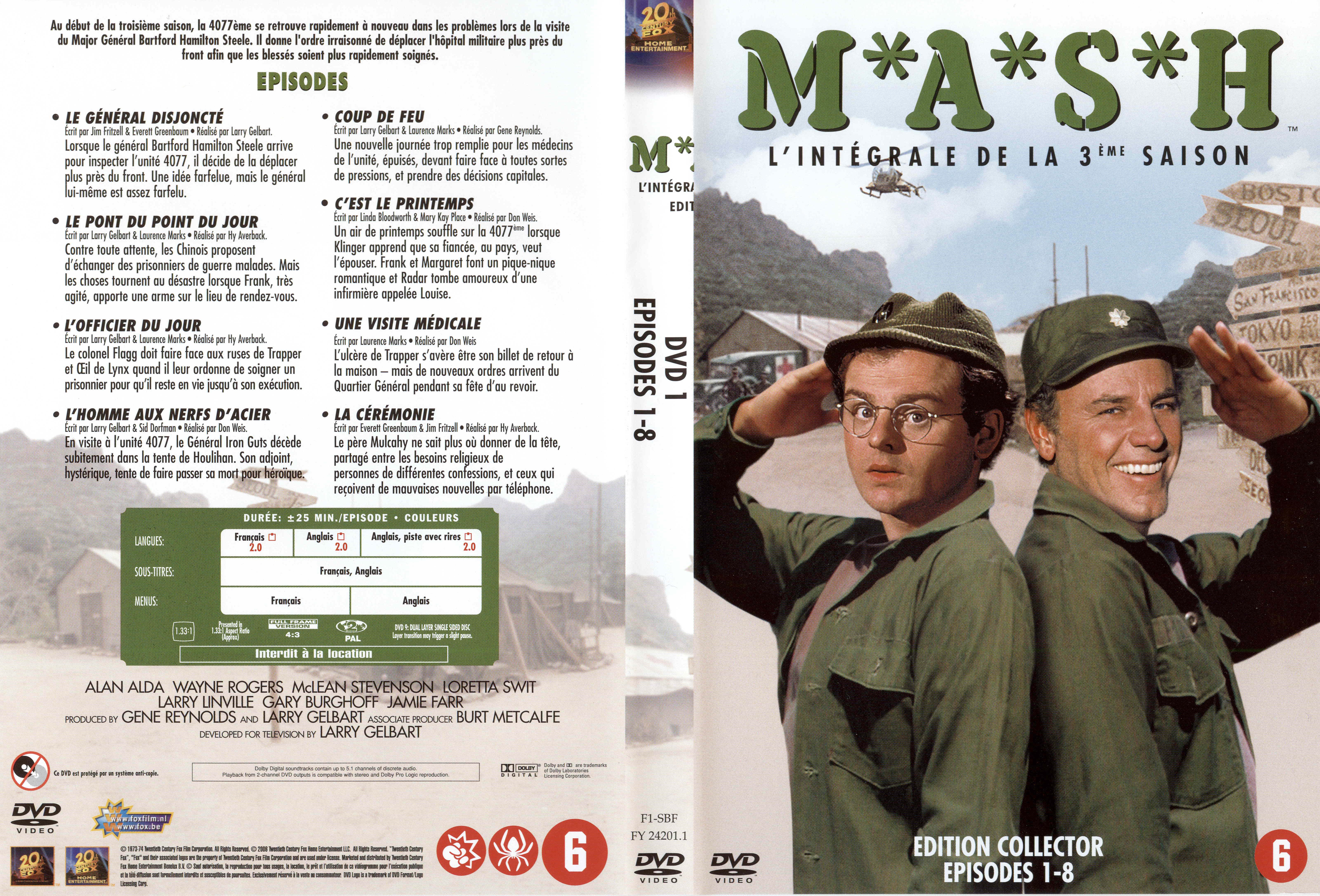 Jaquette DVD MASH Saison 3 DVD 1