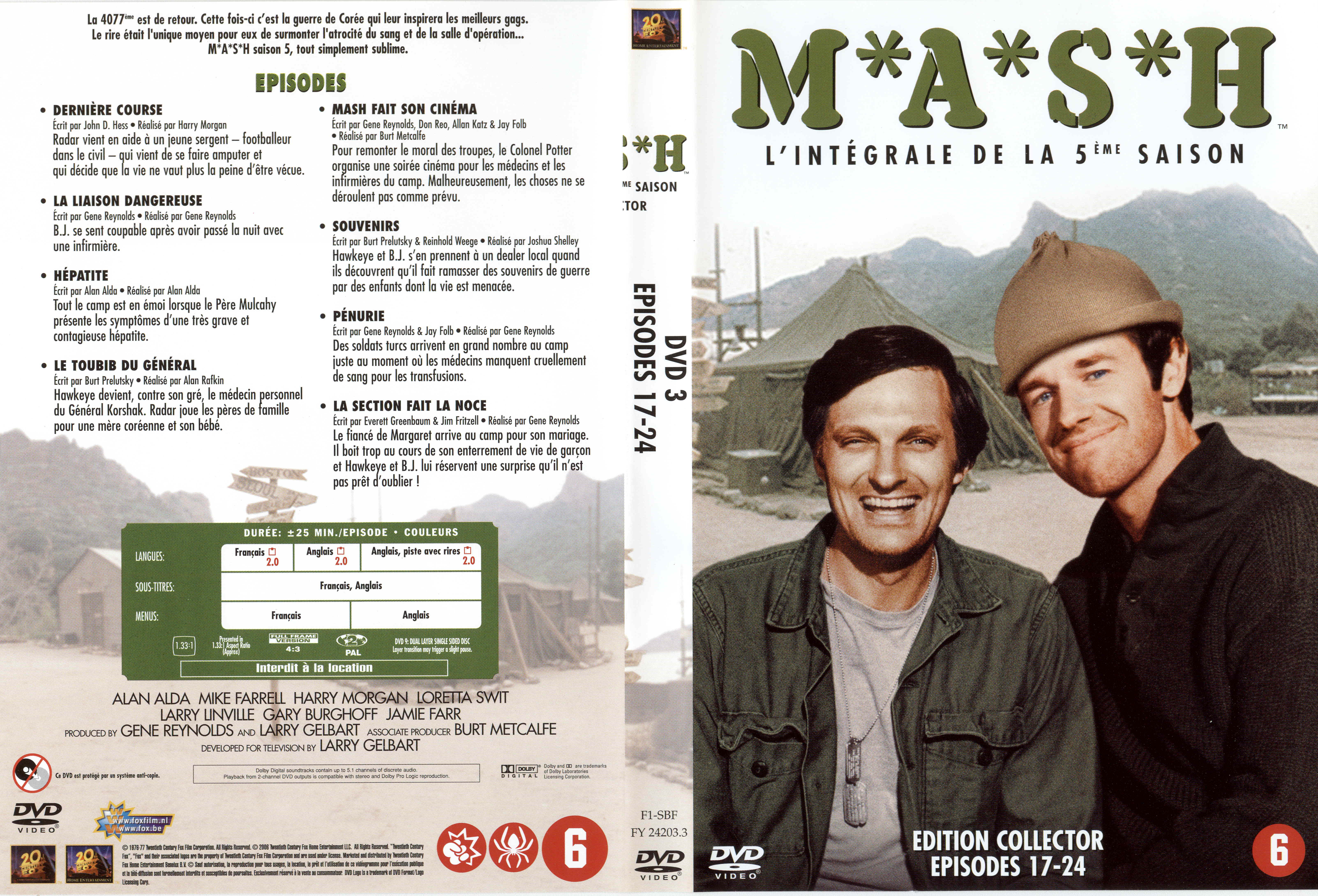 Jaquette DVD MASH Saison 5 DVD 3