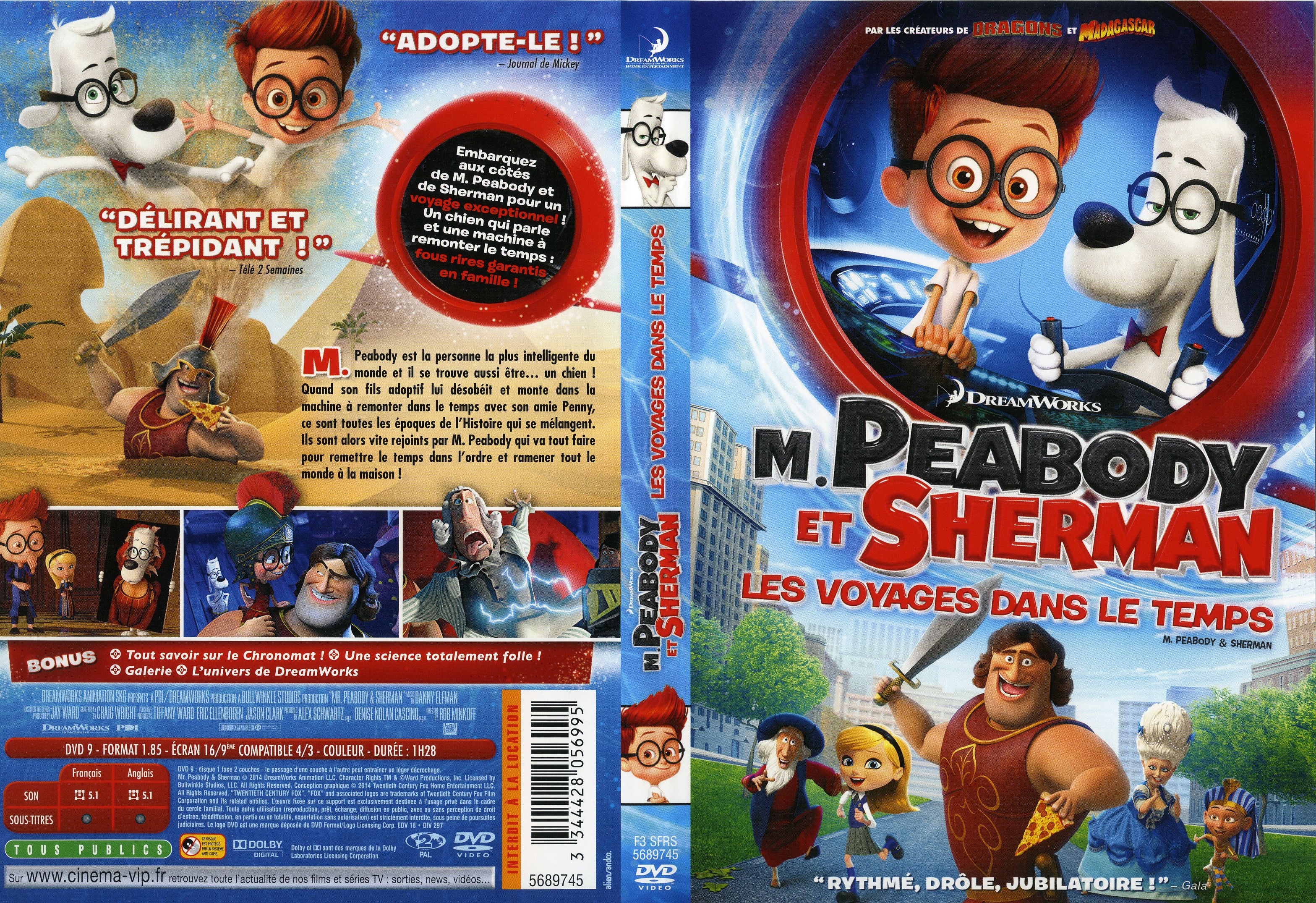 Jaquette DVD M Peabody et Sherman : Les Voyages dans le temps