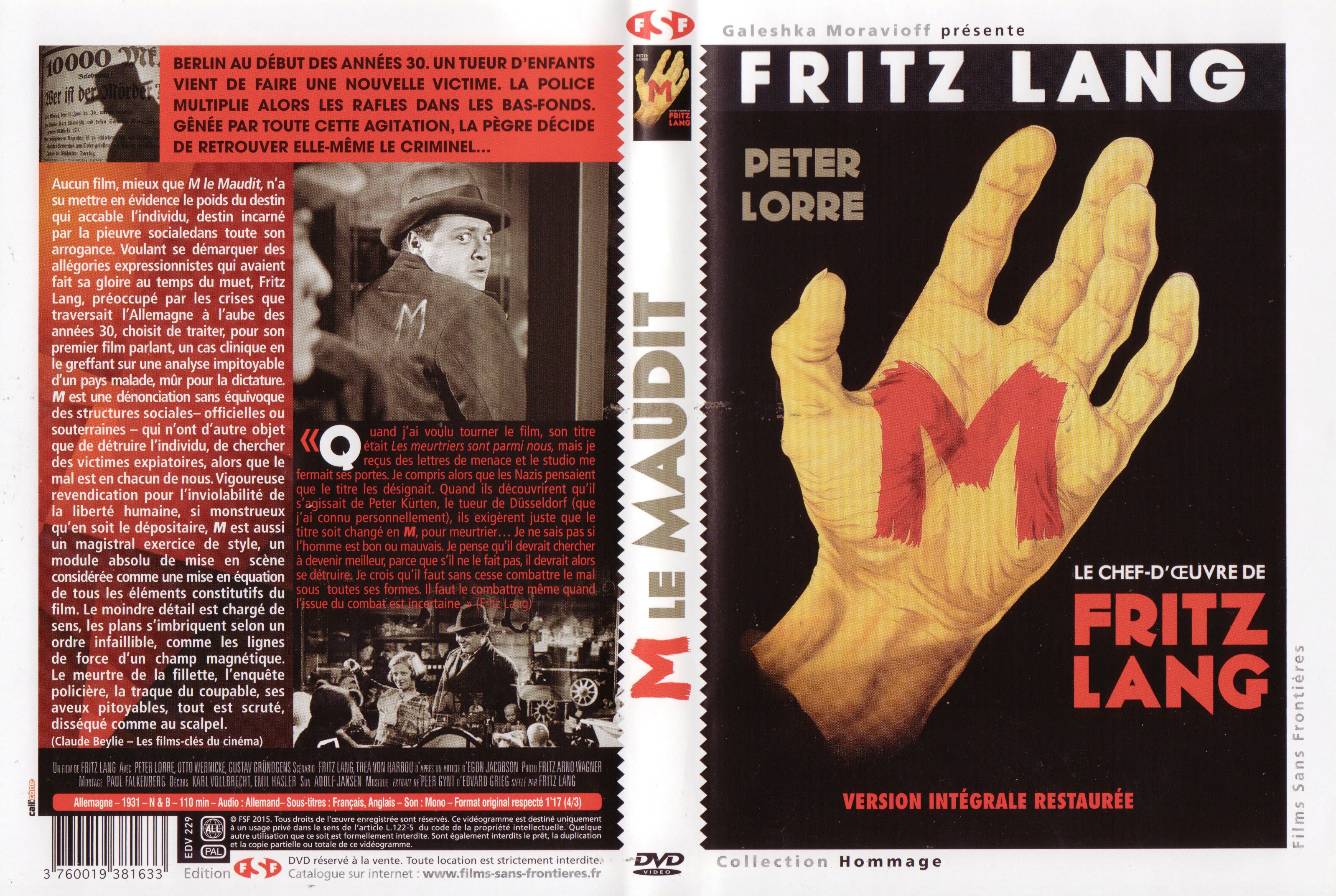 Jaquette DVD M le maudit v2