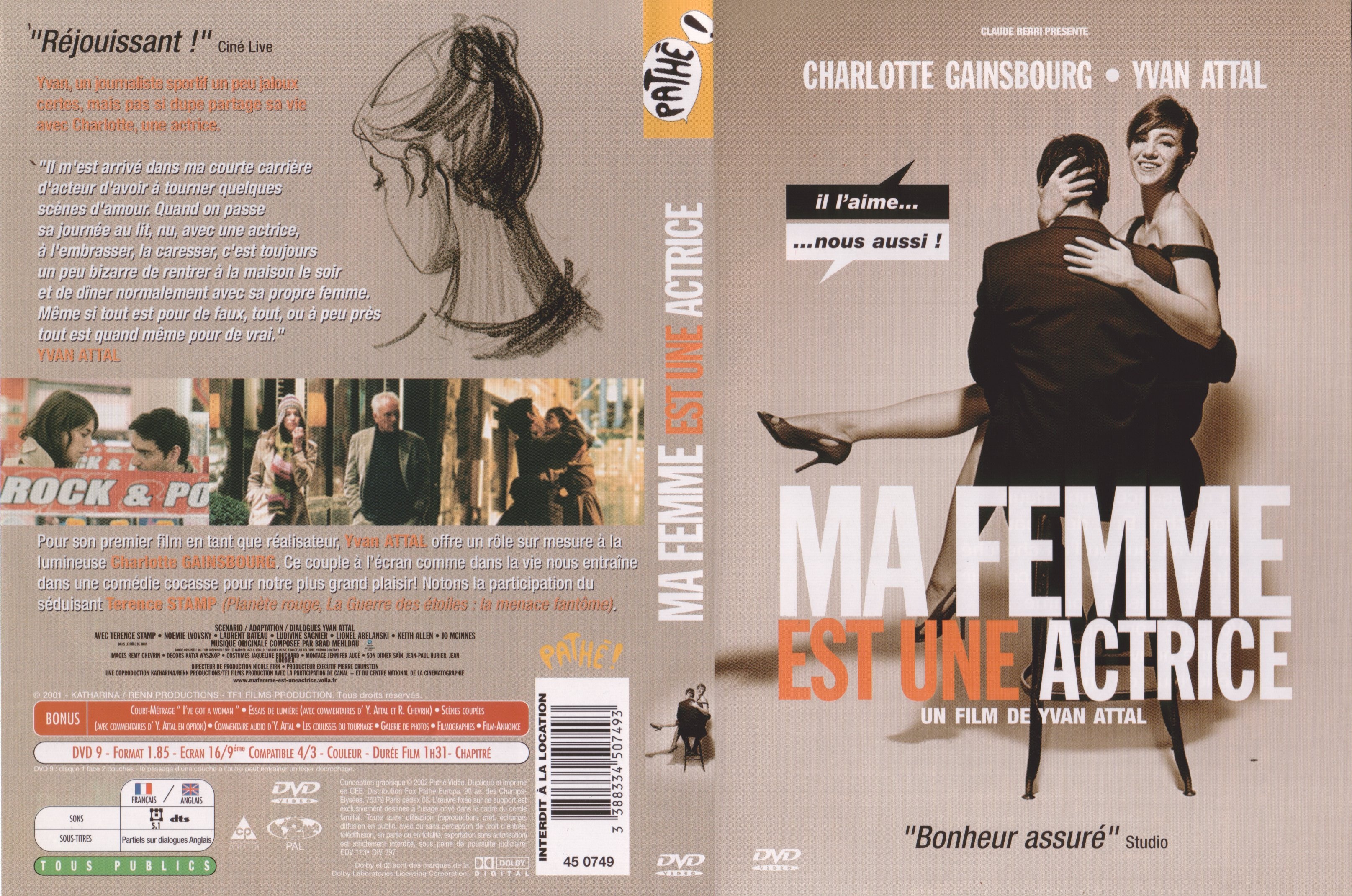 Jaquette DVD Ma femme est une actrice