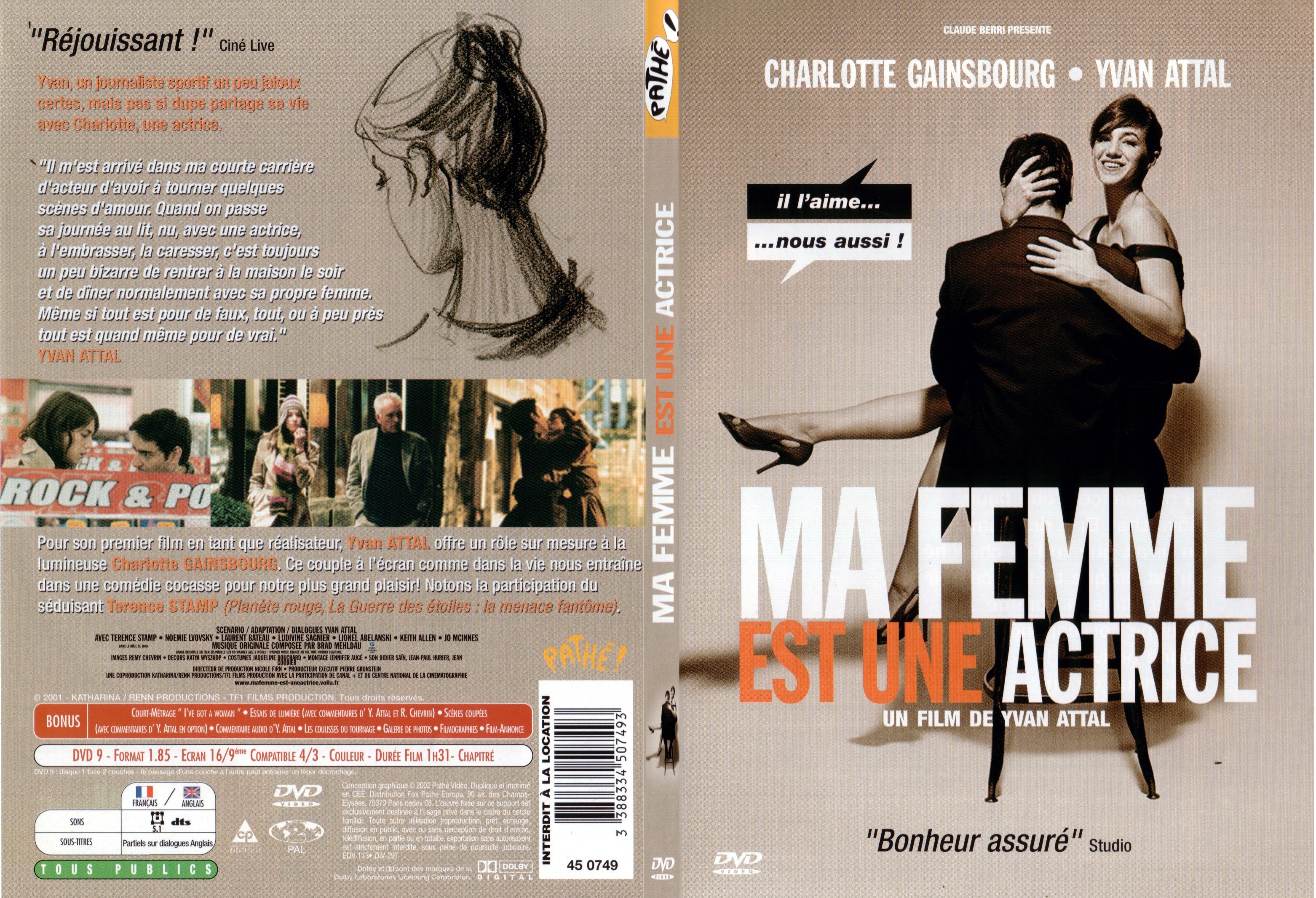 Jaquette DVD Ma femme est une actrice - SLIM