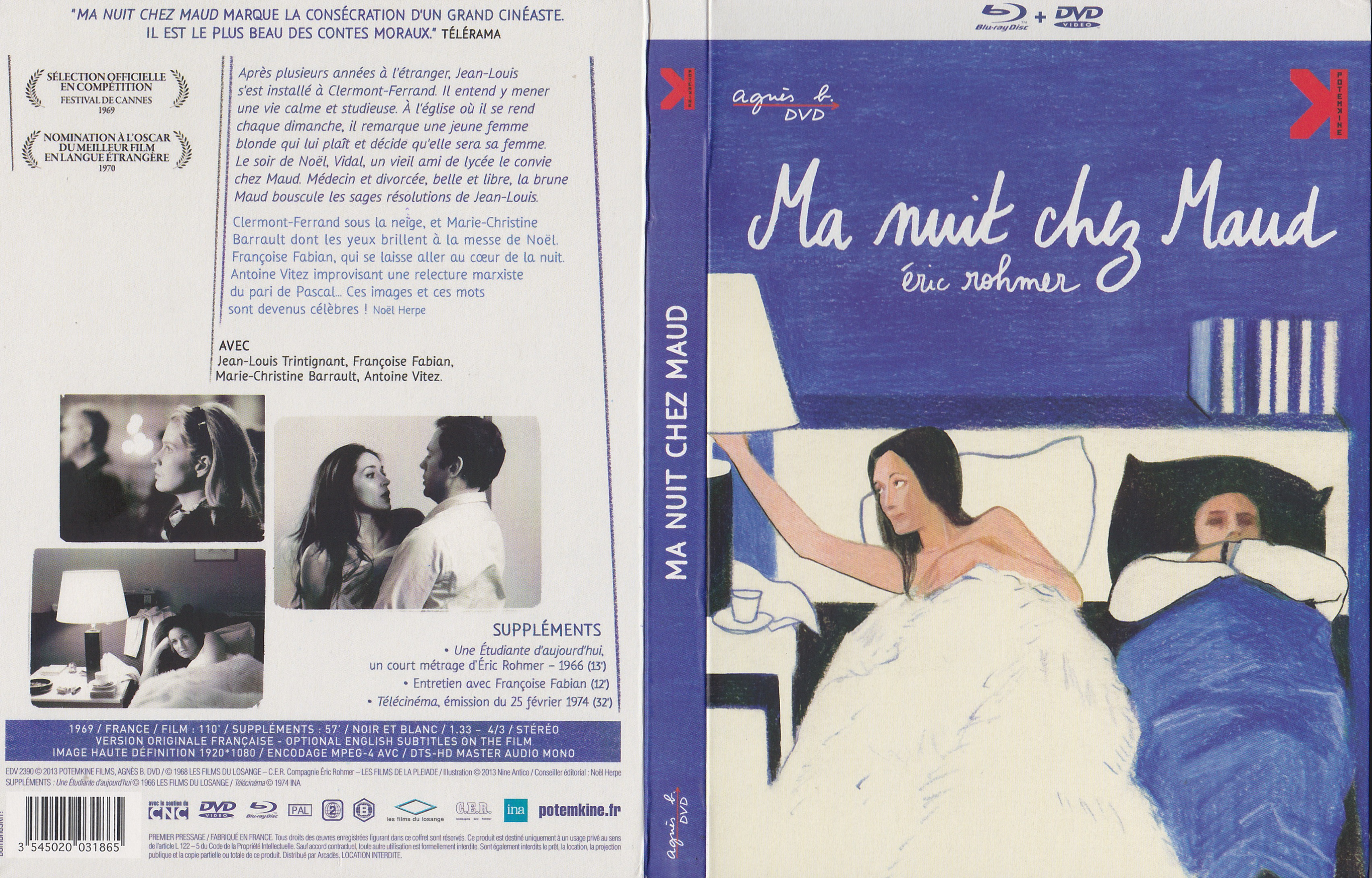 Jaquette DVD Ma nuit chez Maud (BLU-RAY)