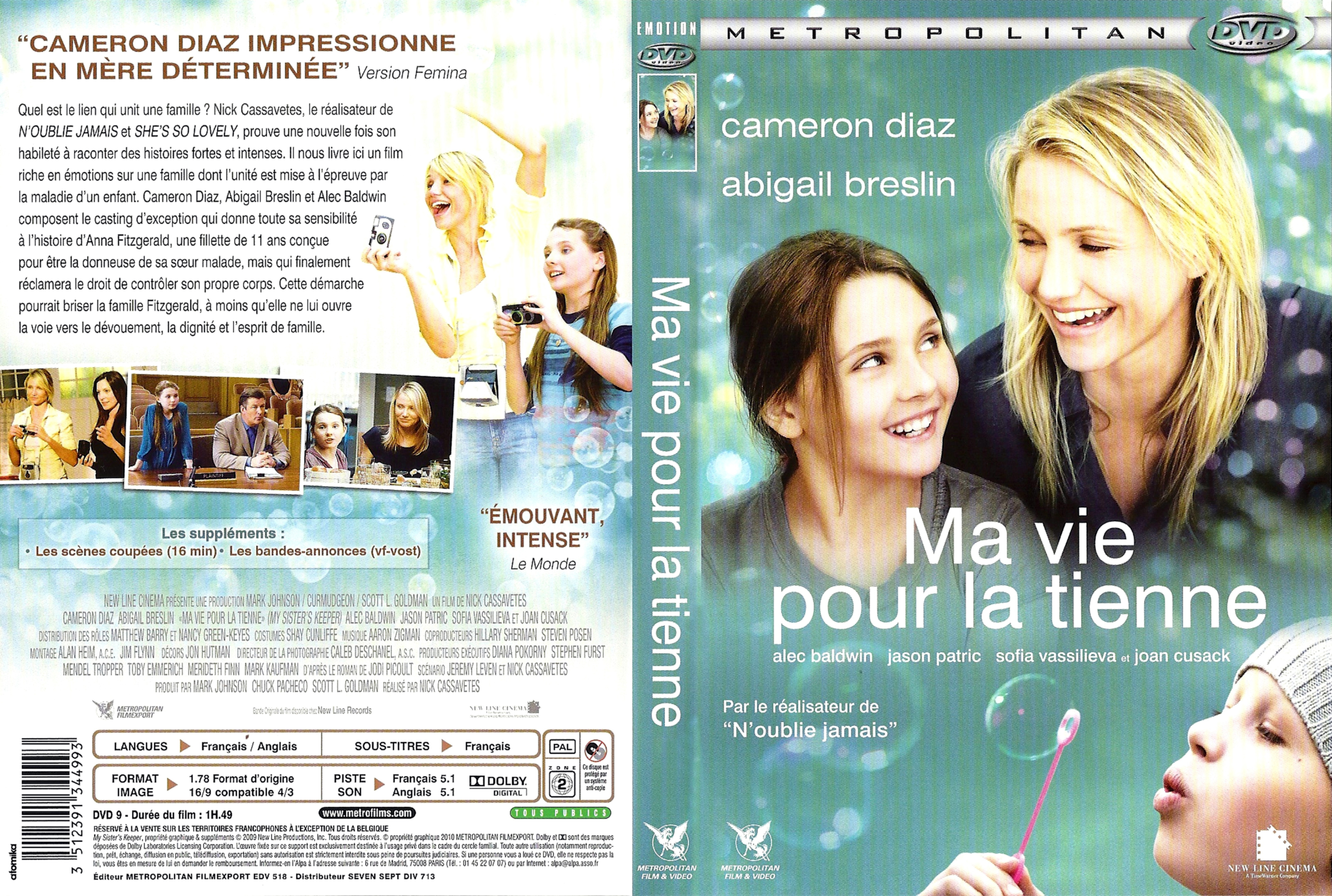 Jaquette DVD de Ma vie pour la tienne - Cinéma Passion