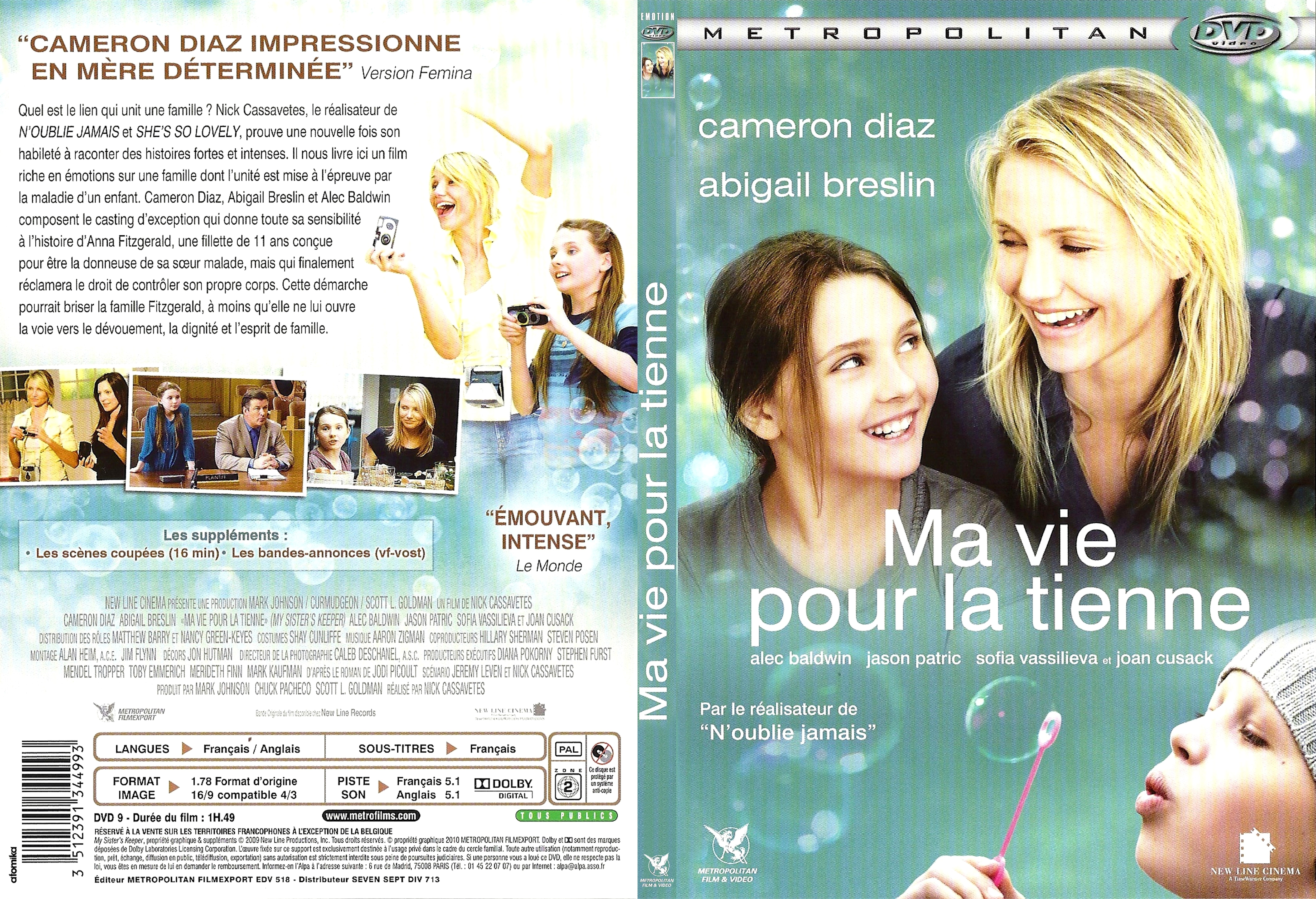 Jaquette DVD Ma vie pour la tienne - SLIM