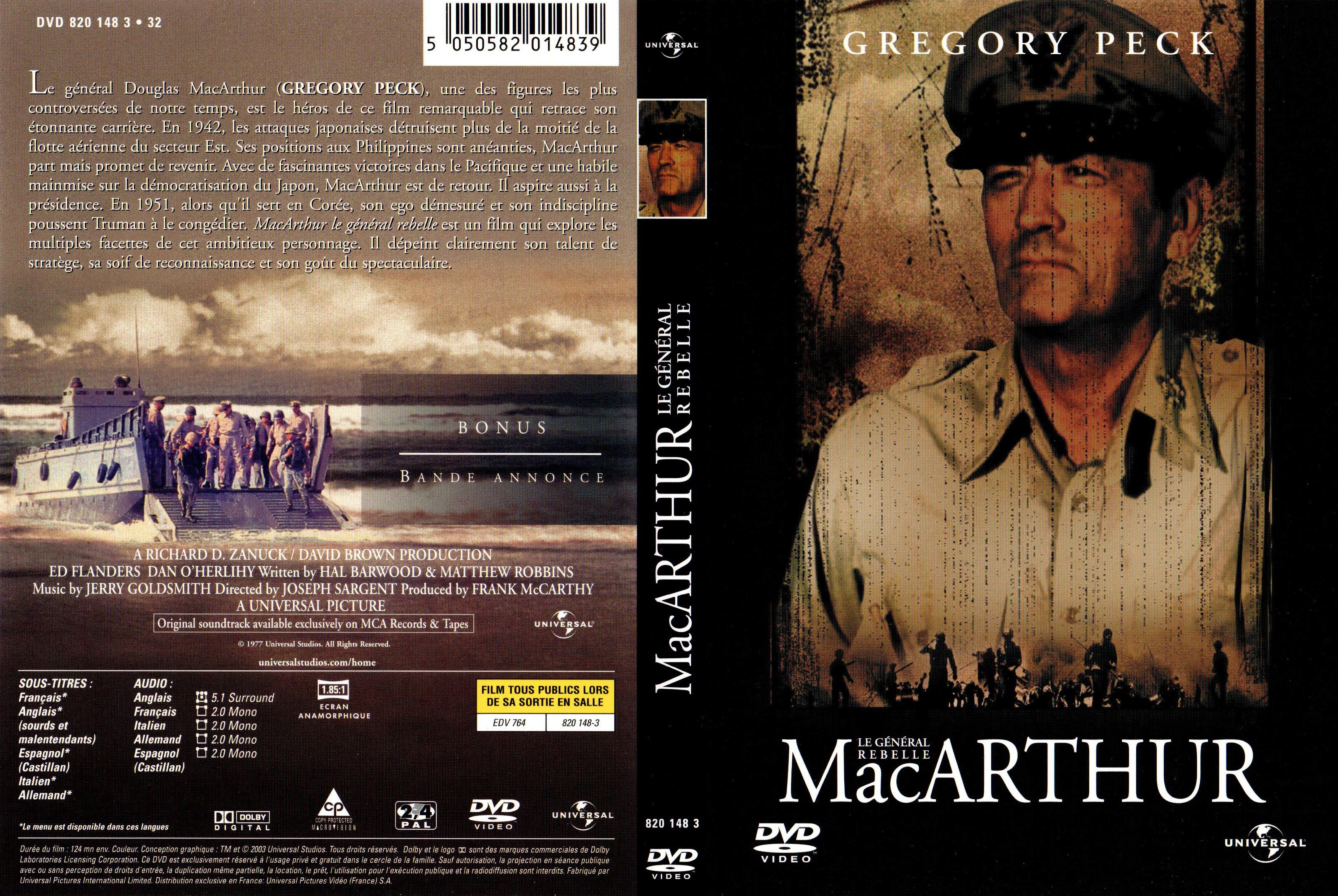 Jaquette DVD MacArthur Le Gnral rebelle v2