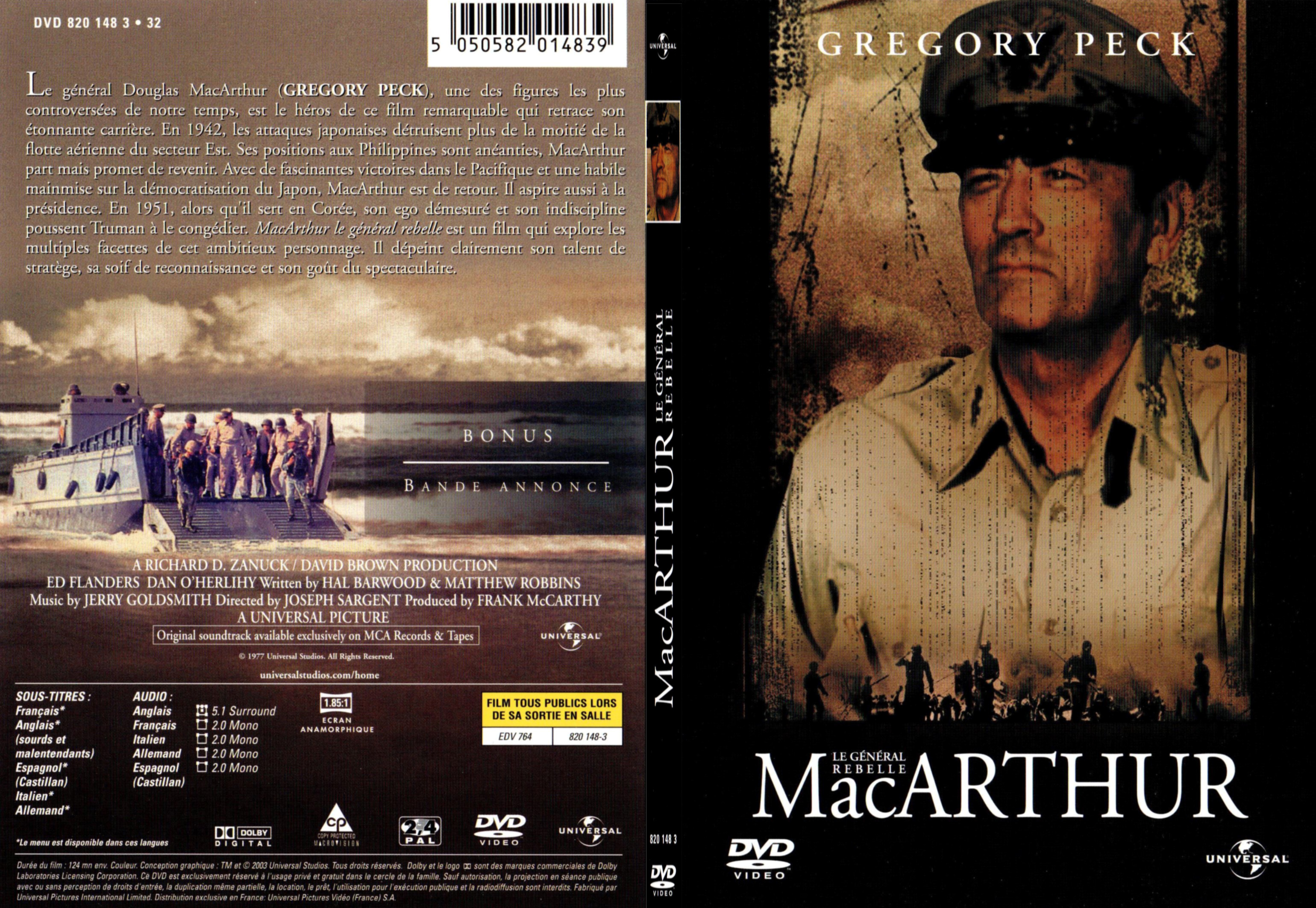 Jaquette DVD MacArthur le general rebelle - SLIM