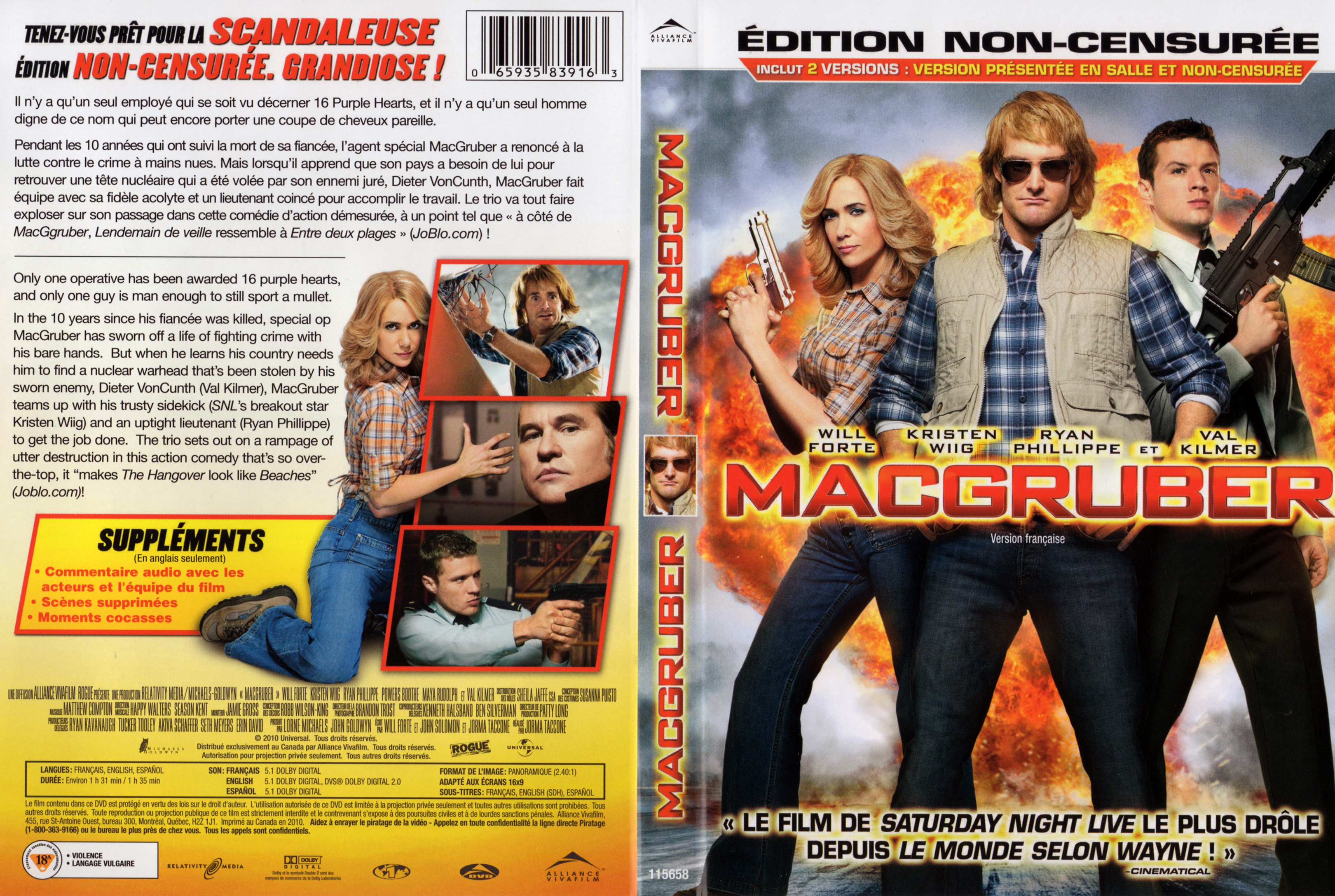 Jaquette DVD MacGruber (Canadienne)